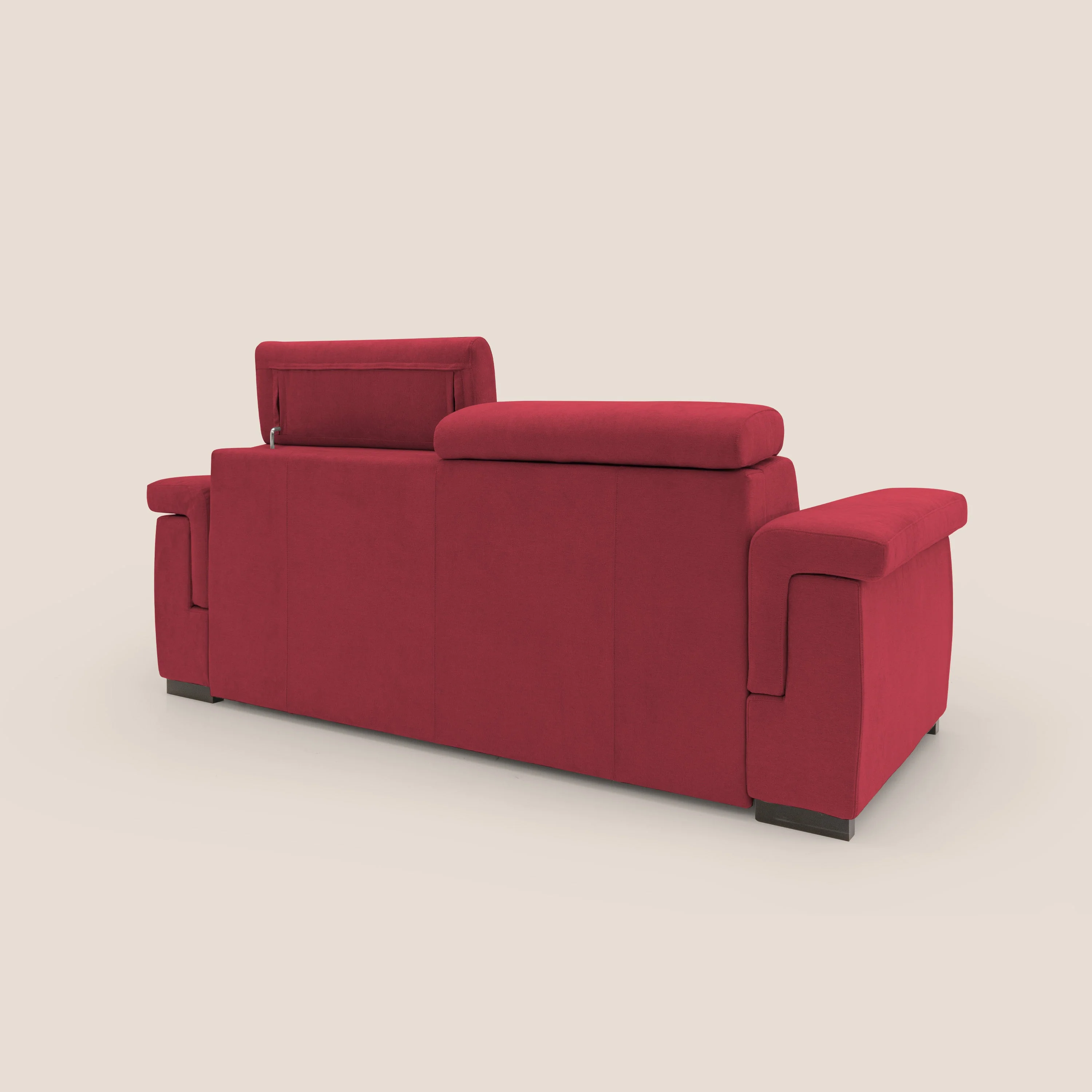 Bjorn Canapé convertible avec matelas H 18cm et têtières réglables en tissu imperméable T02 rouge - Image 11