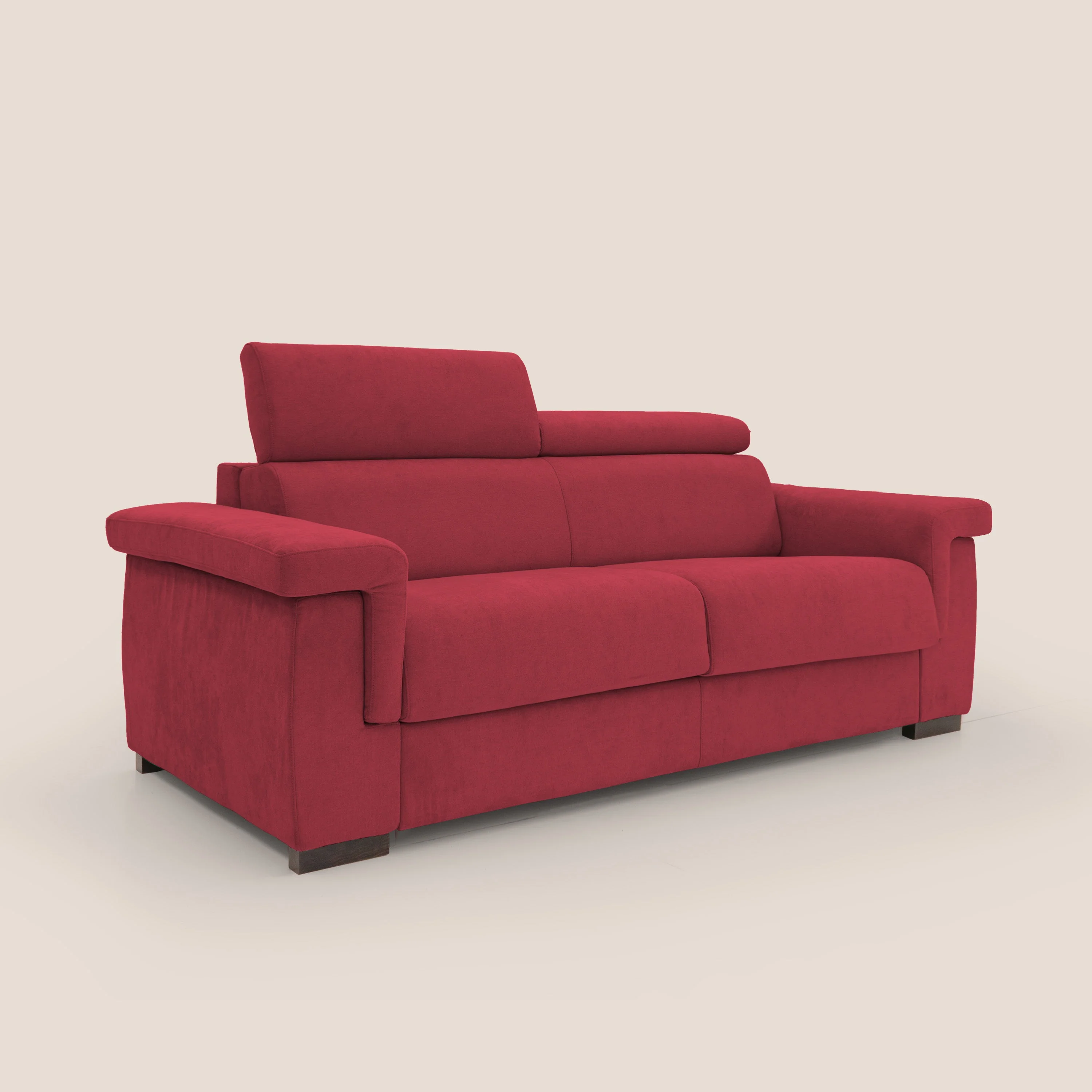 Bjorn Canapé convertible avec matelas H 18cm et têtières réglables en tissu imperméable T02 rouge - Image 3