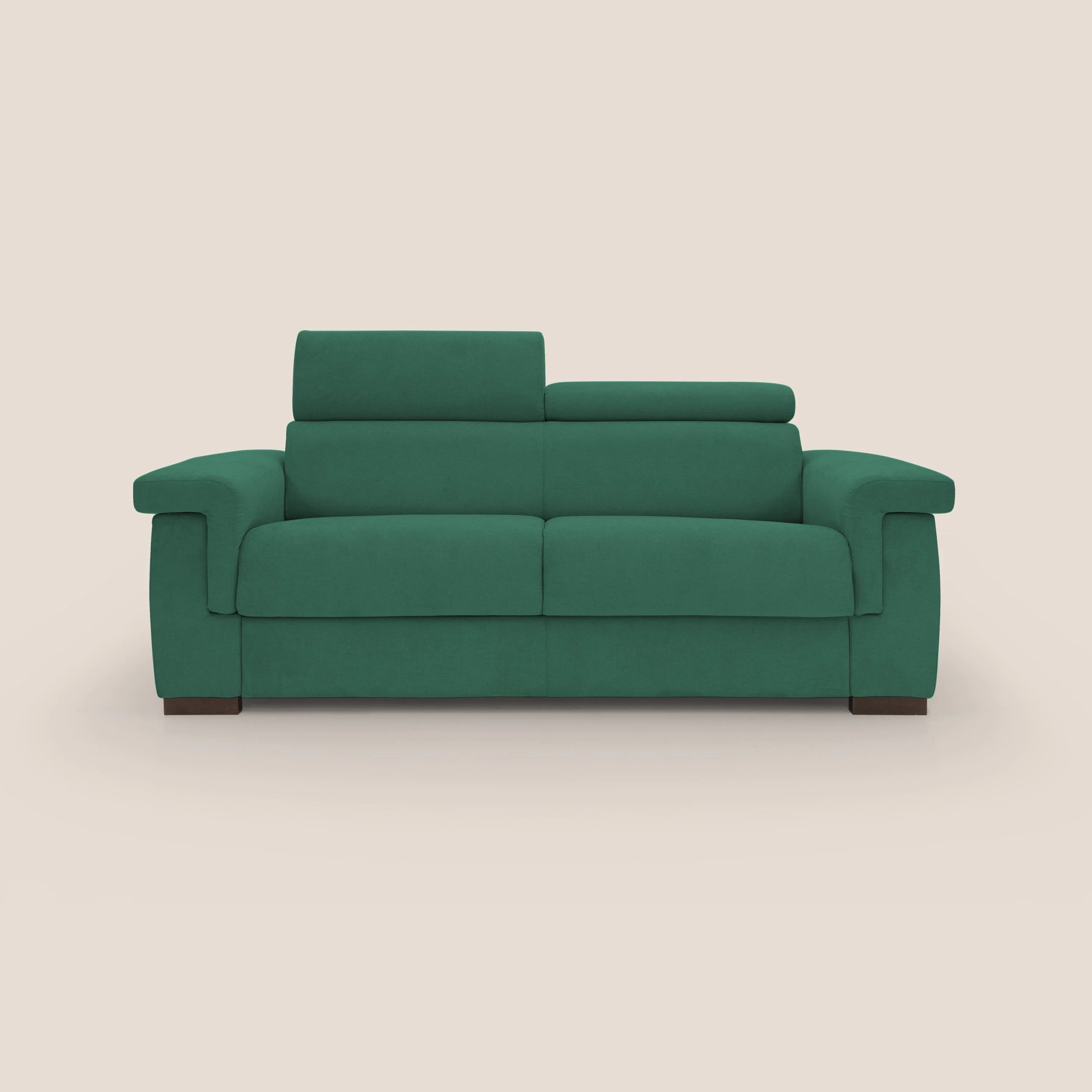 Bjorn Canapé convertible avec matelas H 18cm et têtières réglables en tissu imperméable T02 vert
