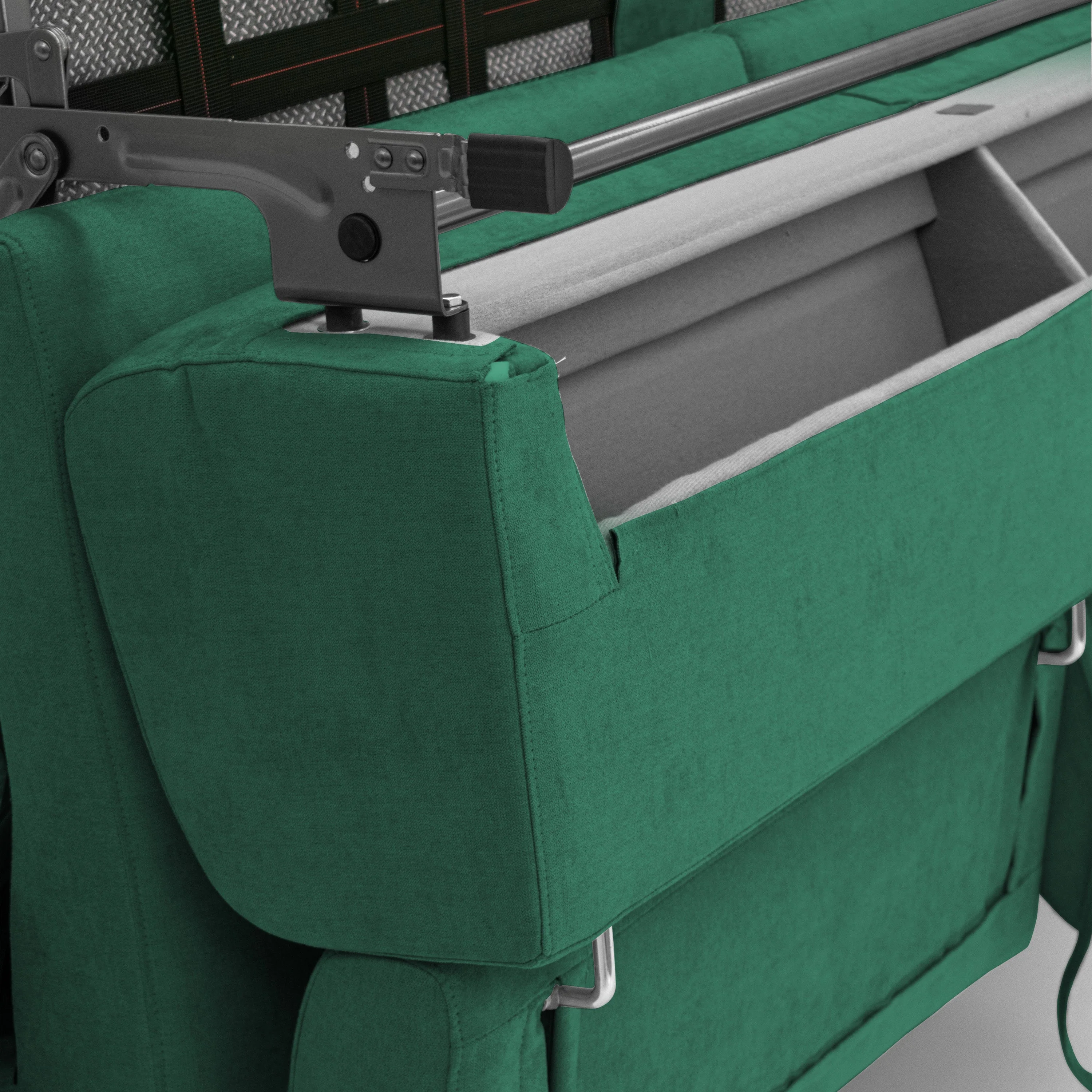 Bjorn Canapé convertible avec matelas H 18cm et têtières réglables en tissu imperméable T02 vert - Image 8