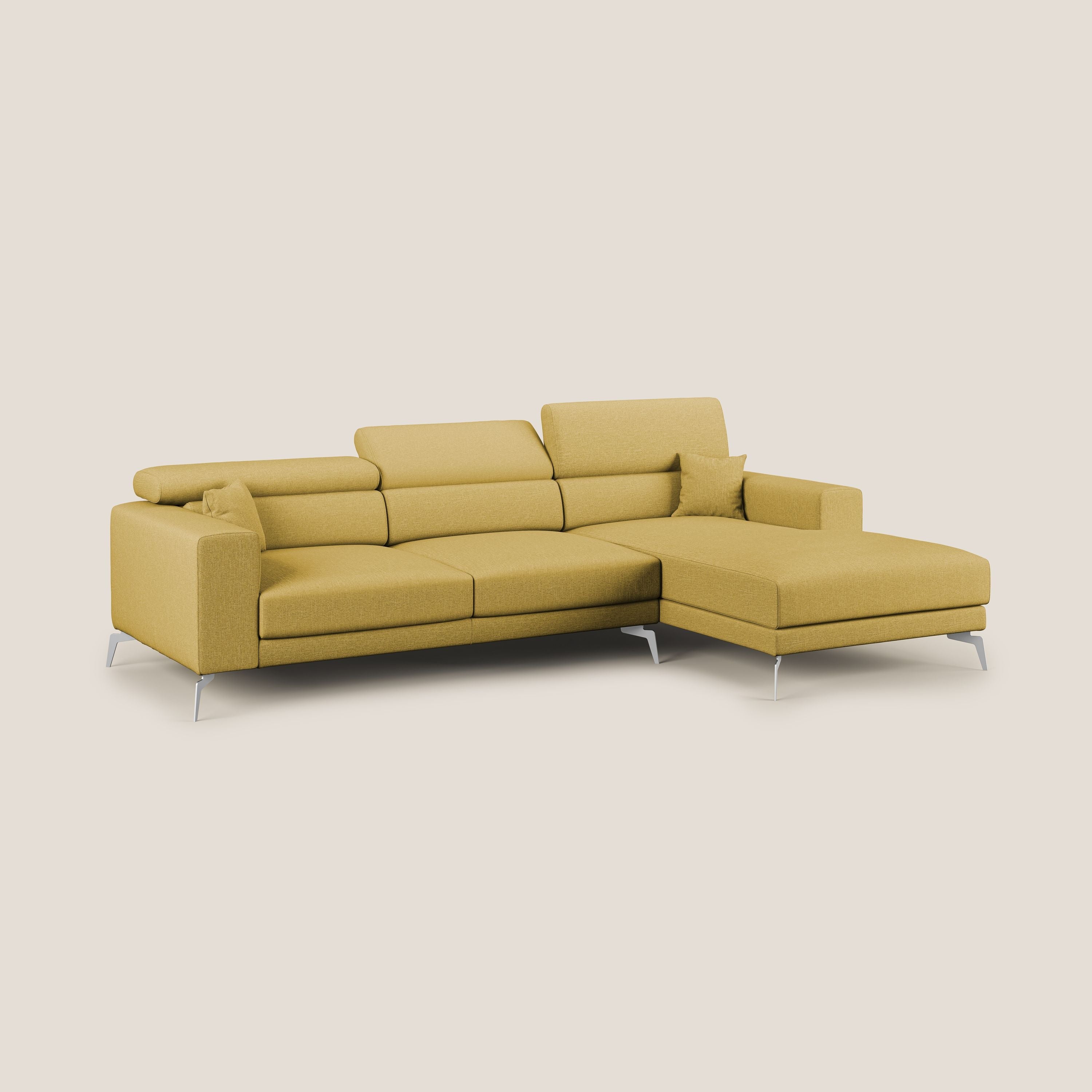 Blade Canapé d'angle avec têtières  inclinables en tissu imperméable T13 jaune - Image 2