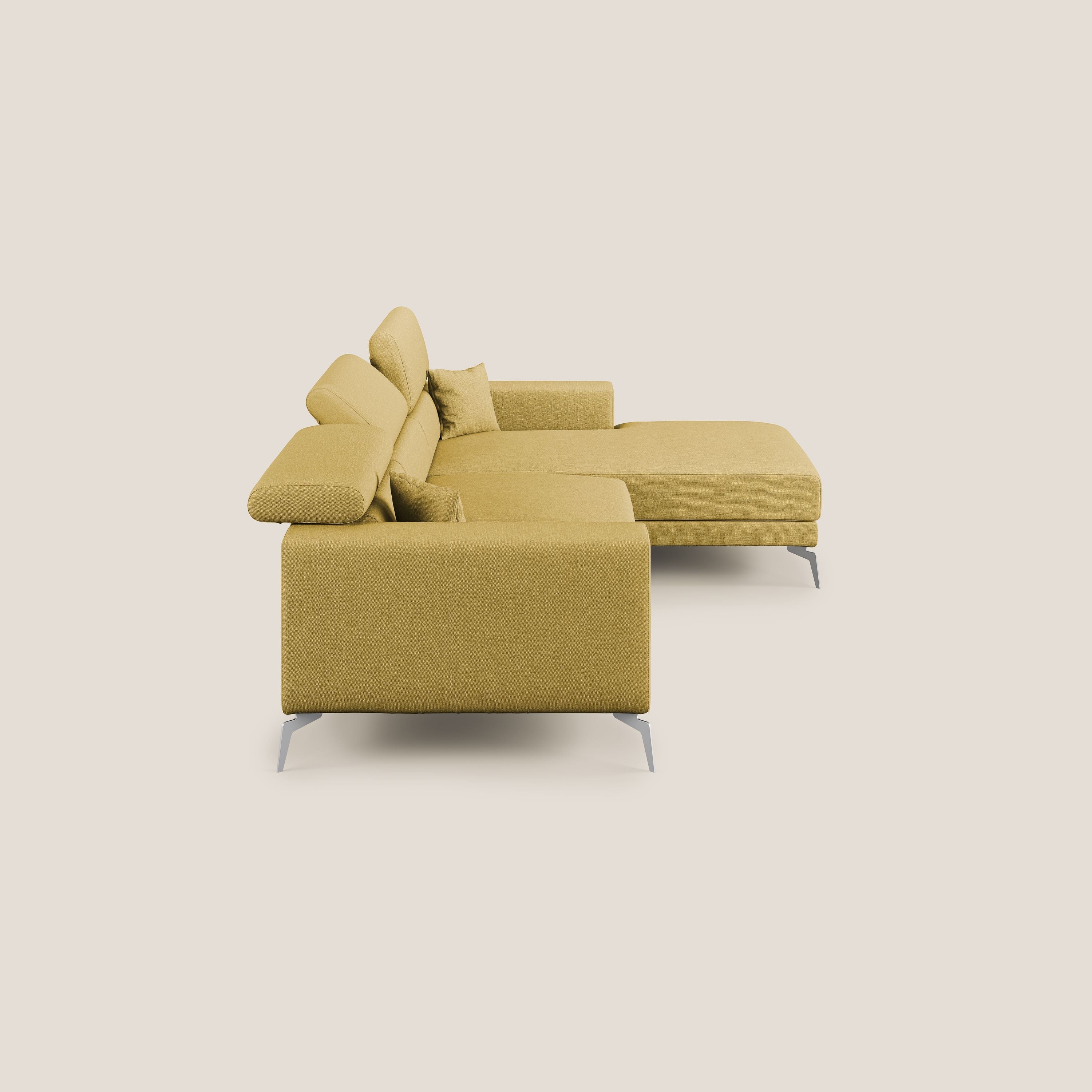 Blade Canapé d'angle avec têtières  inclinables en tissu imperméable T13 jaune - Image 3