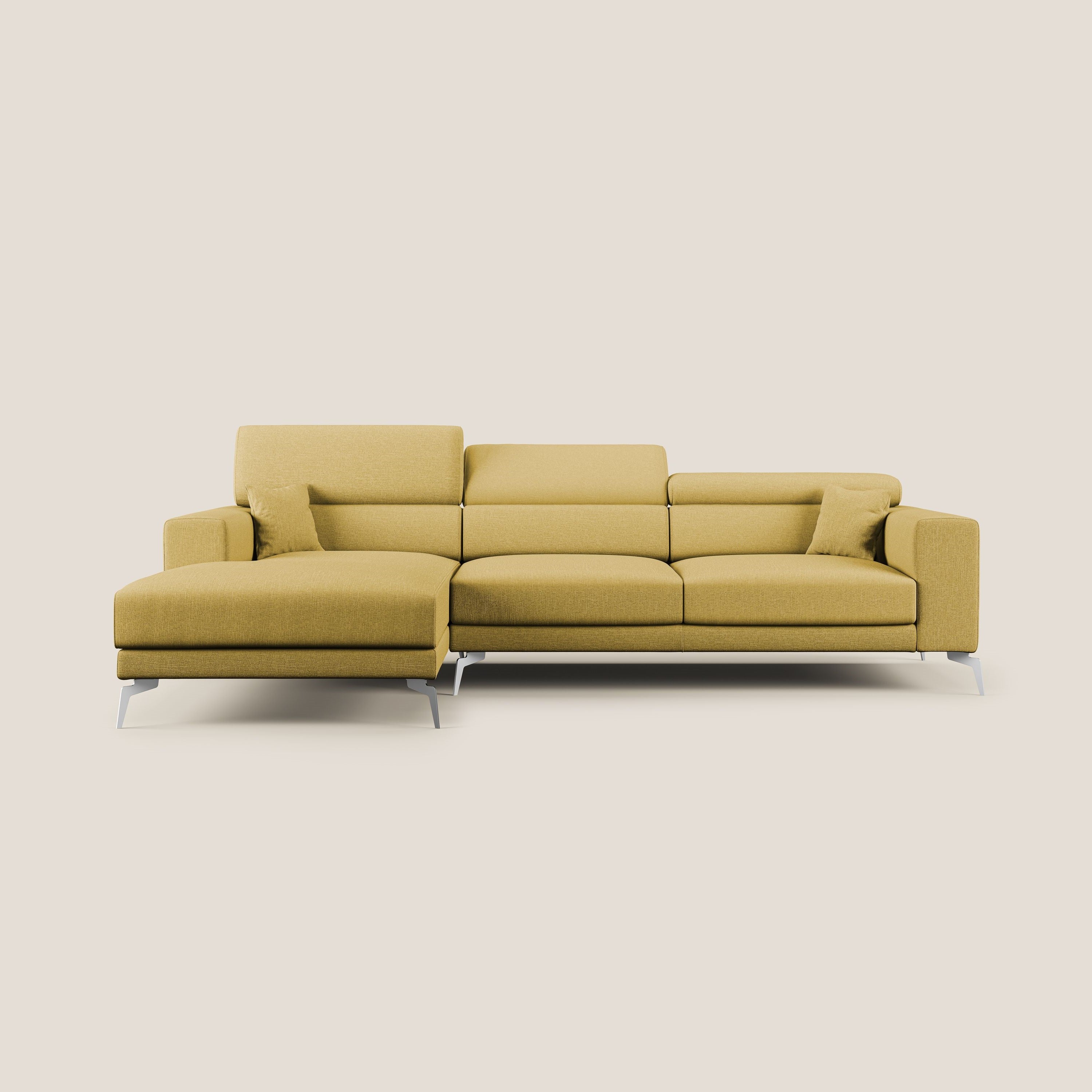 Blade Canapé d'angle avec têtières  inclinables en tissu imperméable T13 jaune - Image 9