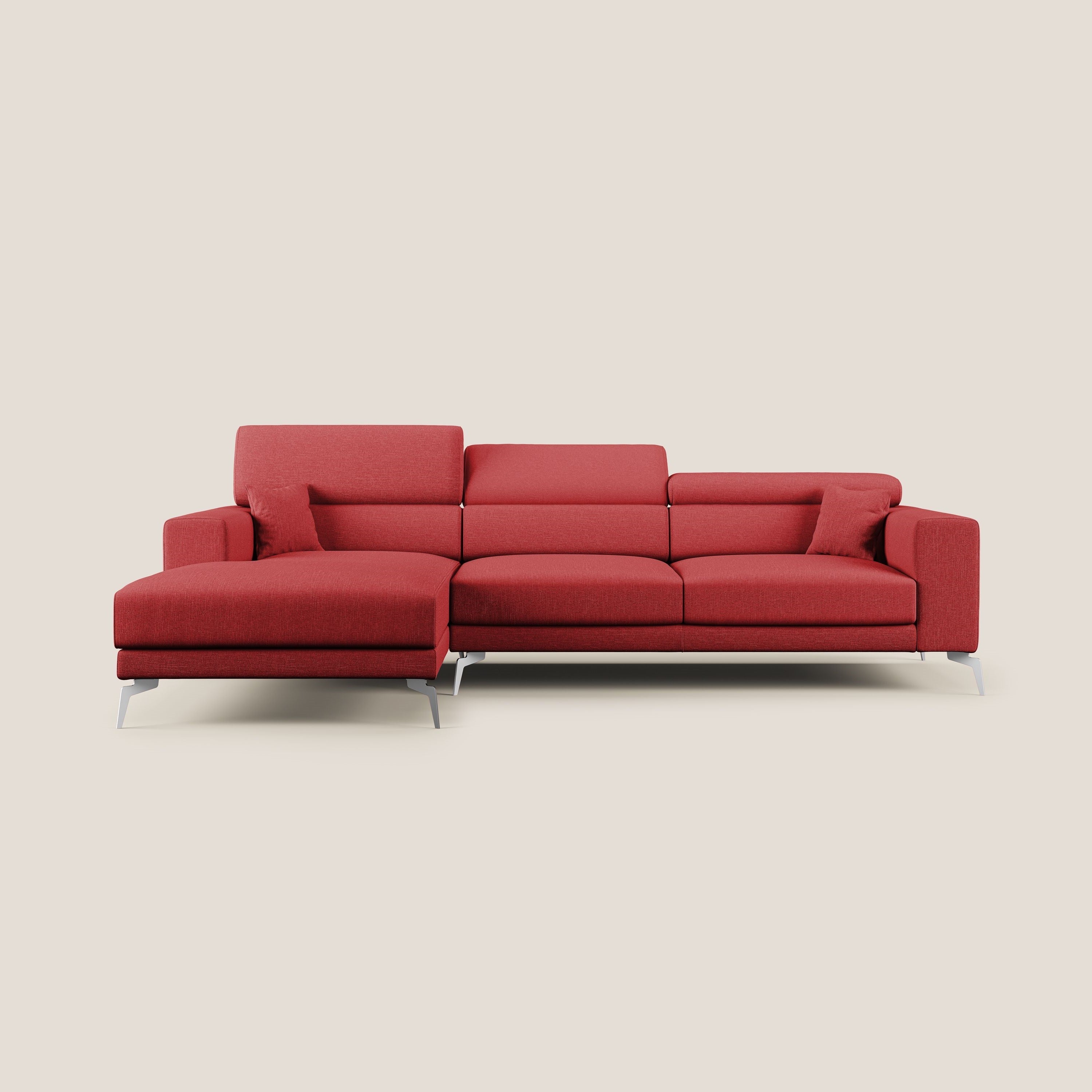 Blade Canapé d'angle avec têtières  inclinables en tissu imperméable T13 rouge - Image 10