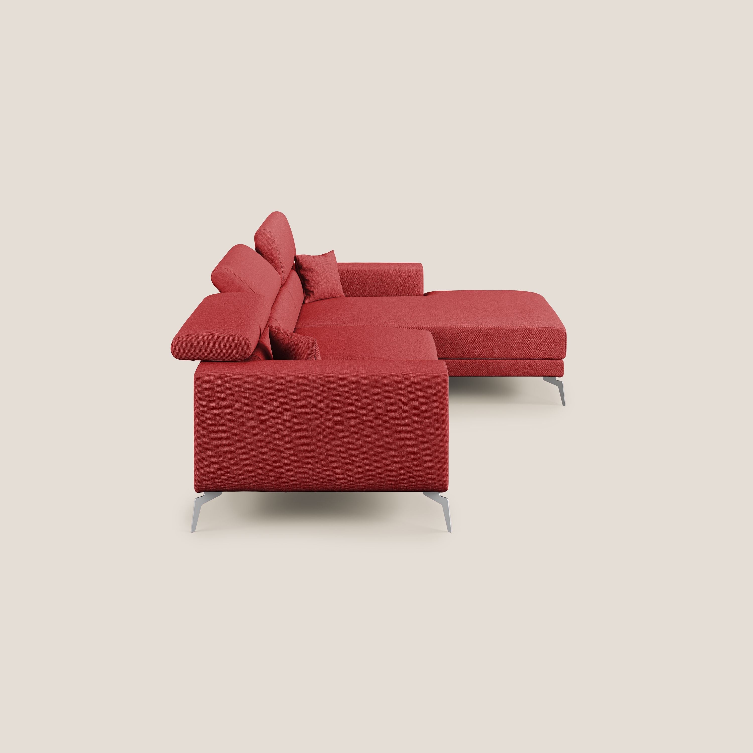Blade Canapé d'angle avec têtières  inclinables en tissu imperméable T13 rouge - Image 4