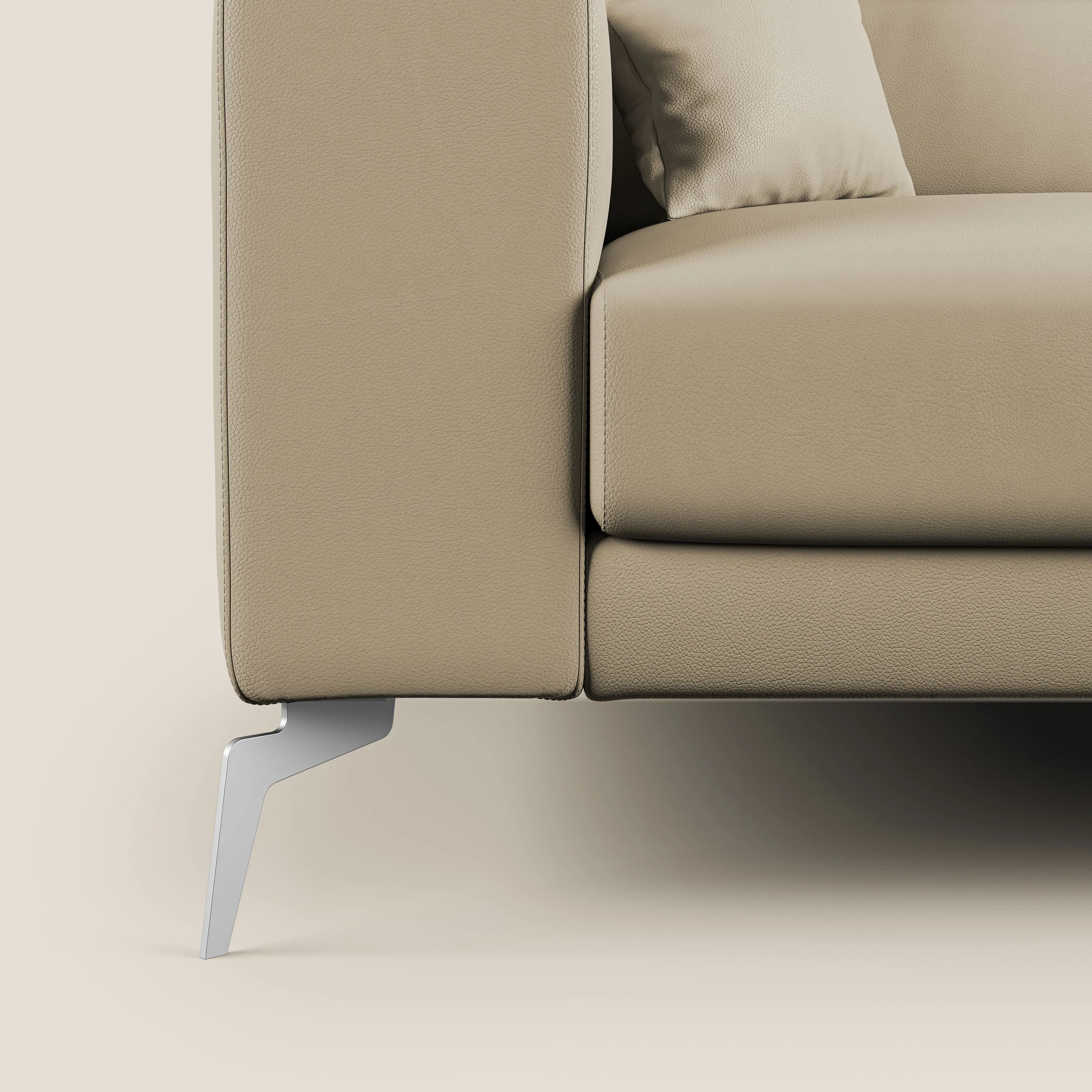Blade Canapé d'angle moderne avec têtières inclinables en Similicuir T04 beige - Image 8
