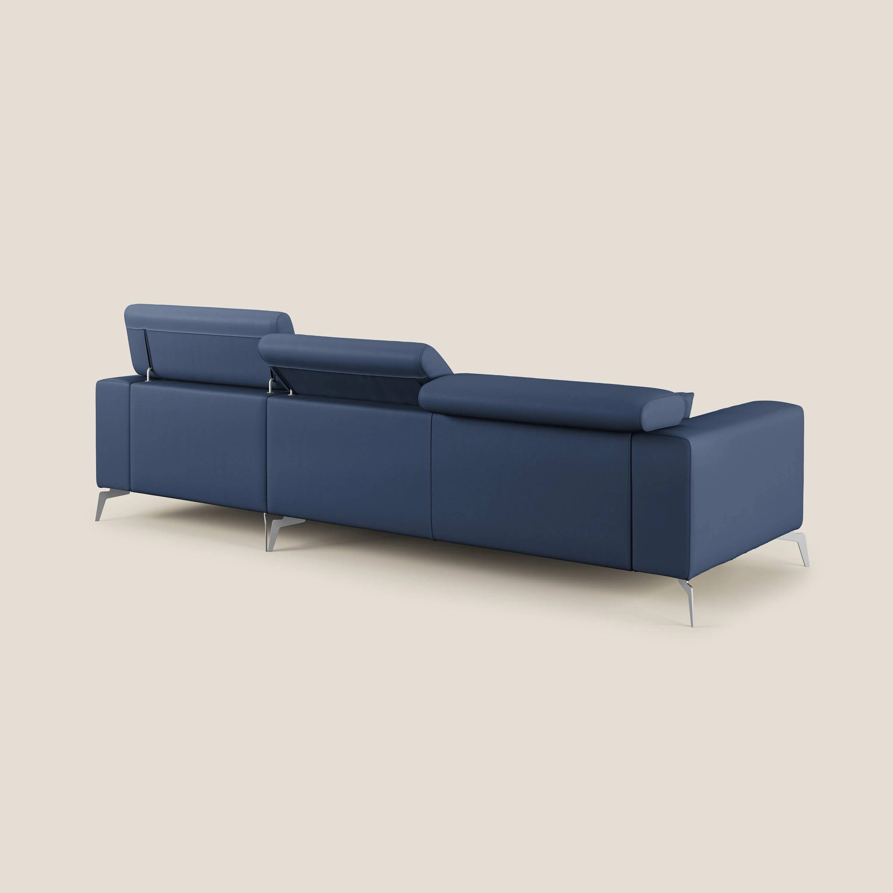 Blade Canapé d'angle moderne avec têtières inclinables en Similicuir T04 bleu - Image 4