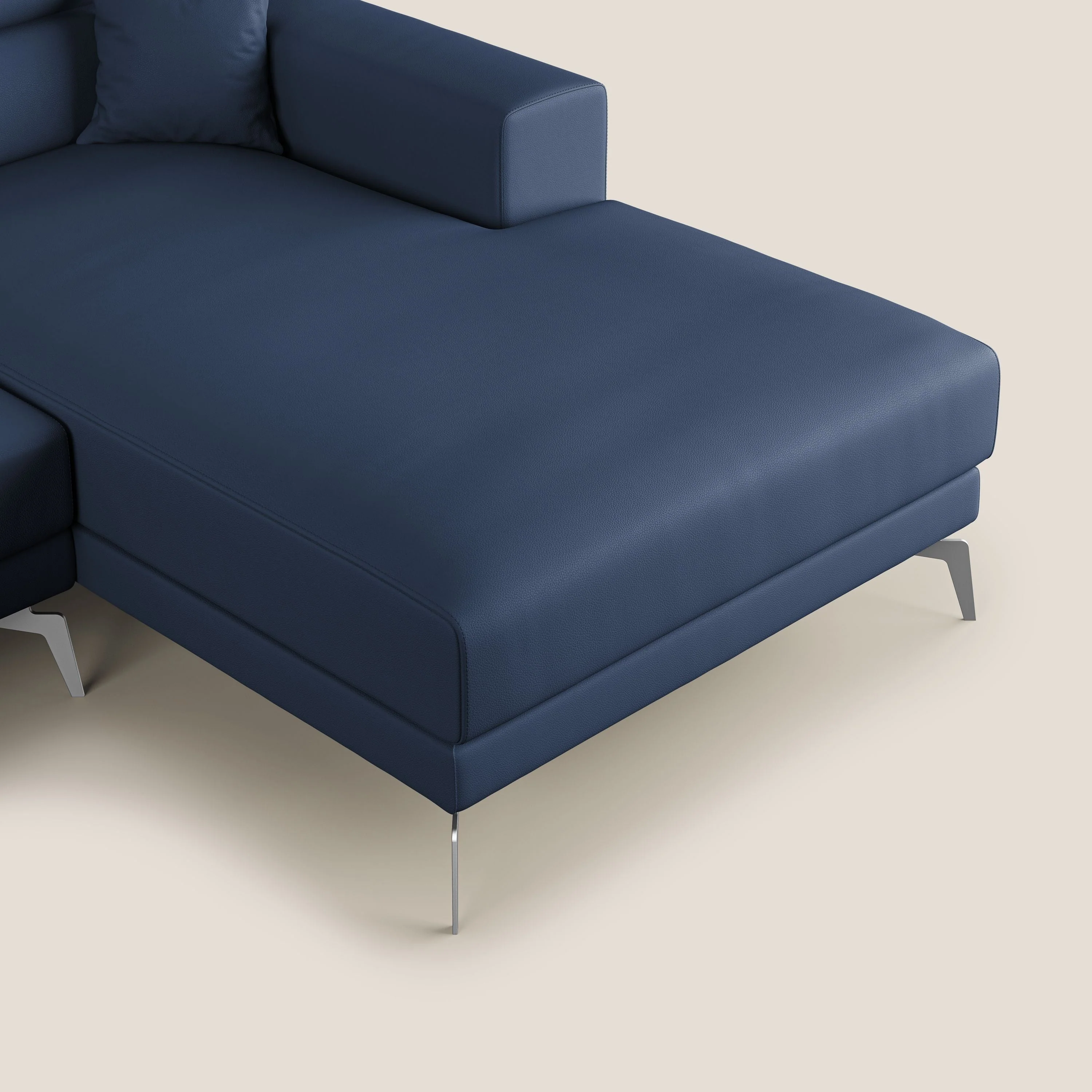 Blade Canapé d'angle moderne avec têtières inclinables en Similicuir T04 bleu - Image 7