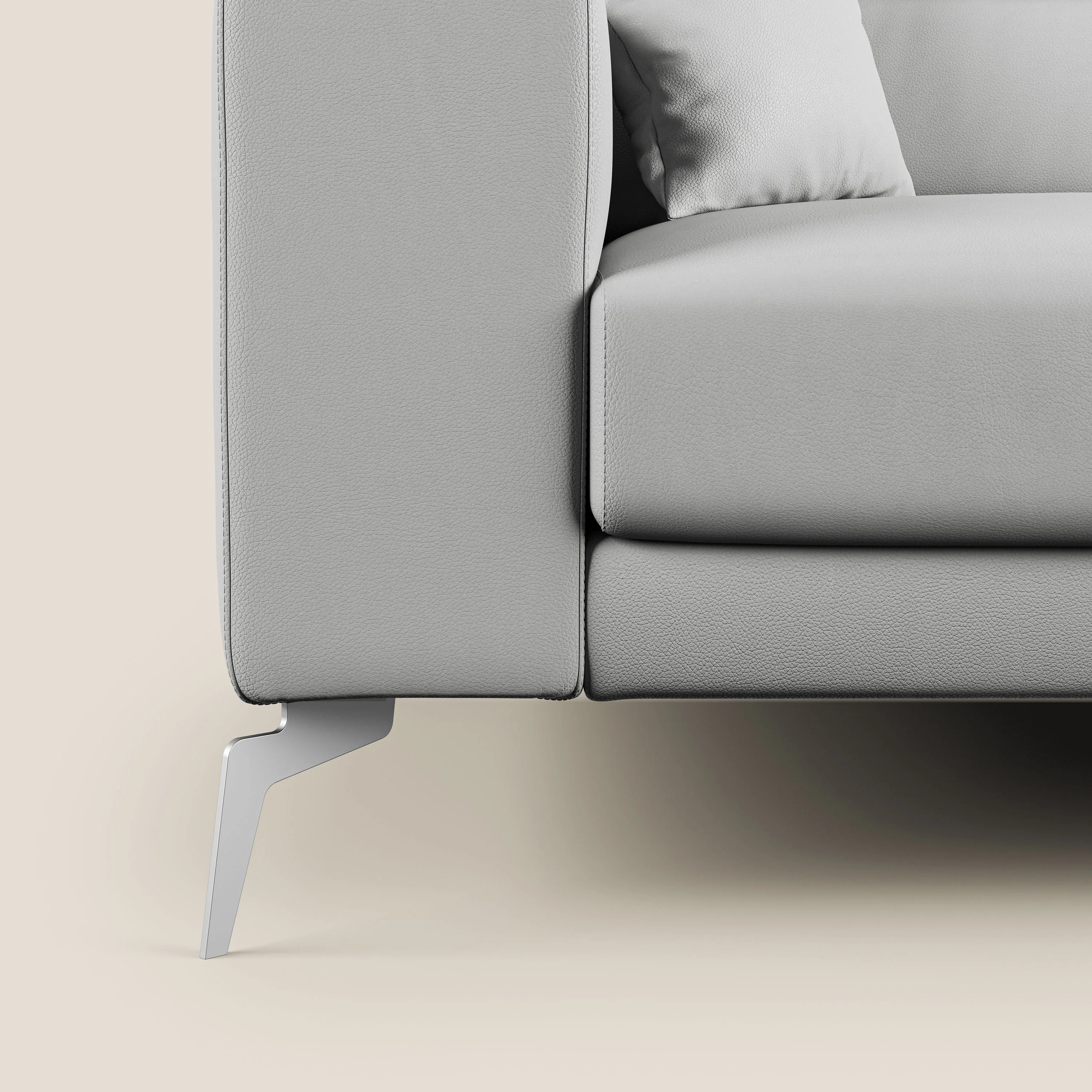 Blade Canapé d'angle moderne avec têtières inclinables en Similicuir T04 gris clair - Image 8