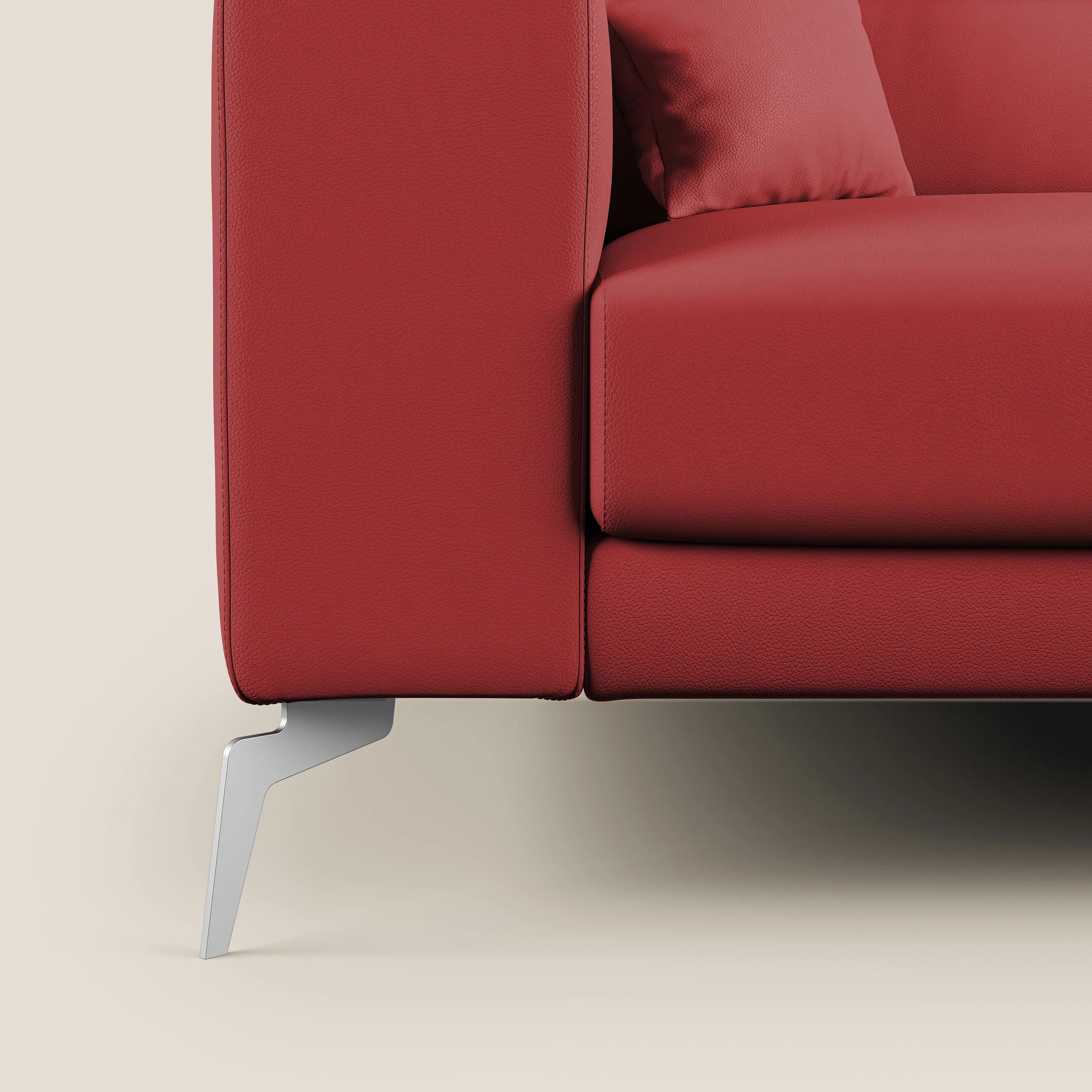 Blade Canapé d'angle moderne avec têtières inclinables en Similicuir T04 rouge - Image 8