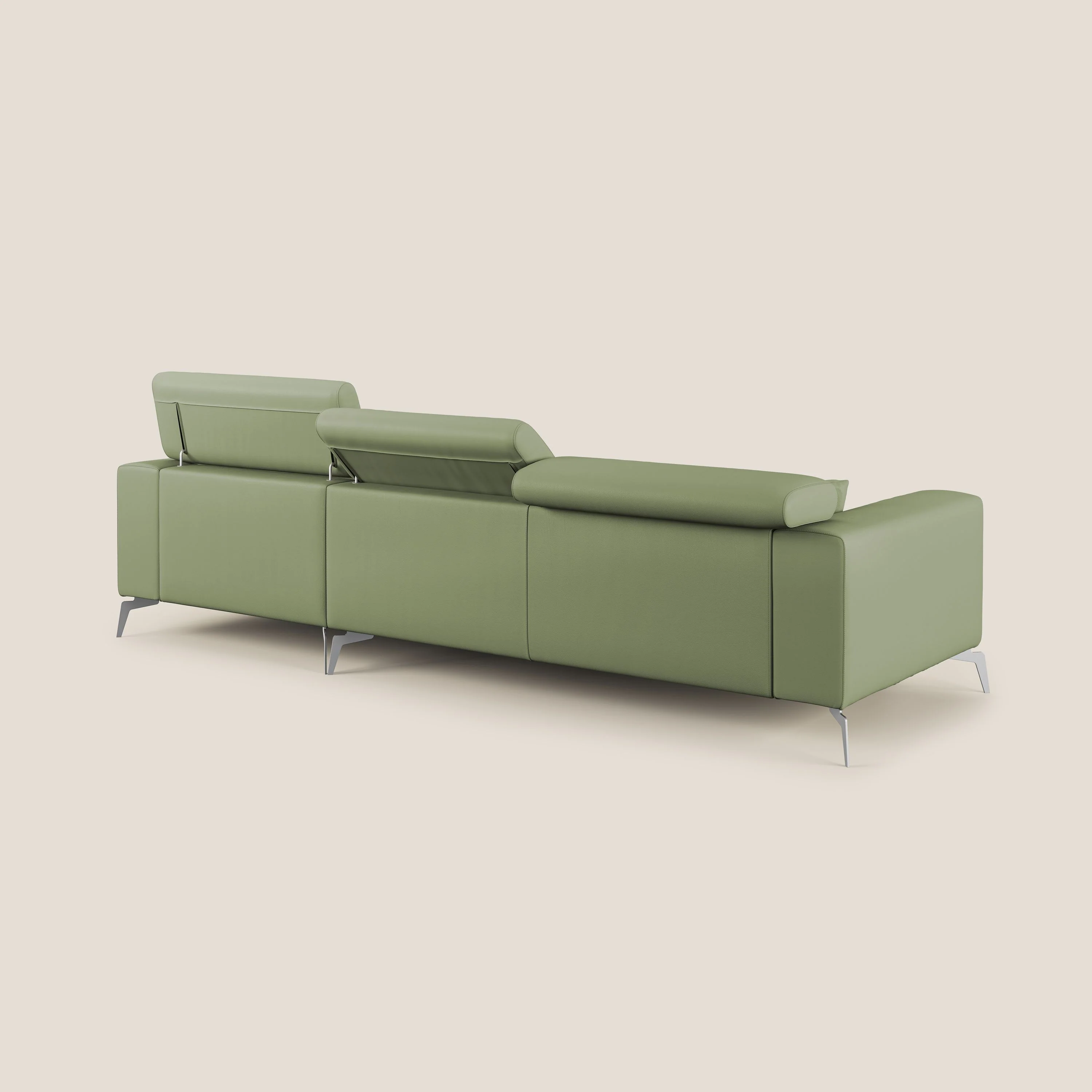 Blade Canapé d'angle moderne avec têtières inclinables en Similicuir T04 vert - Image 4