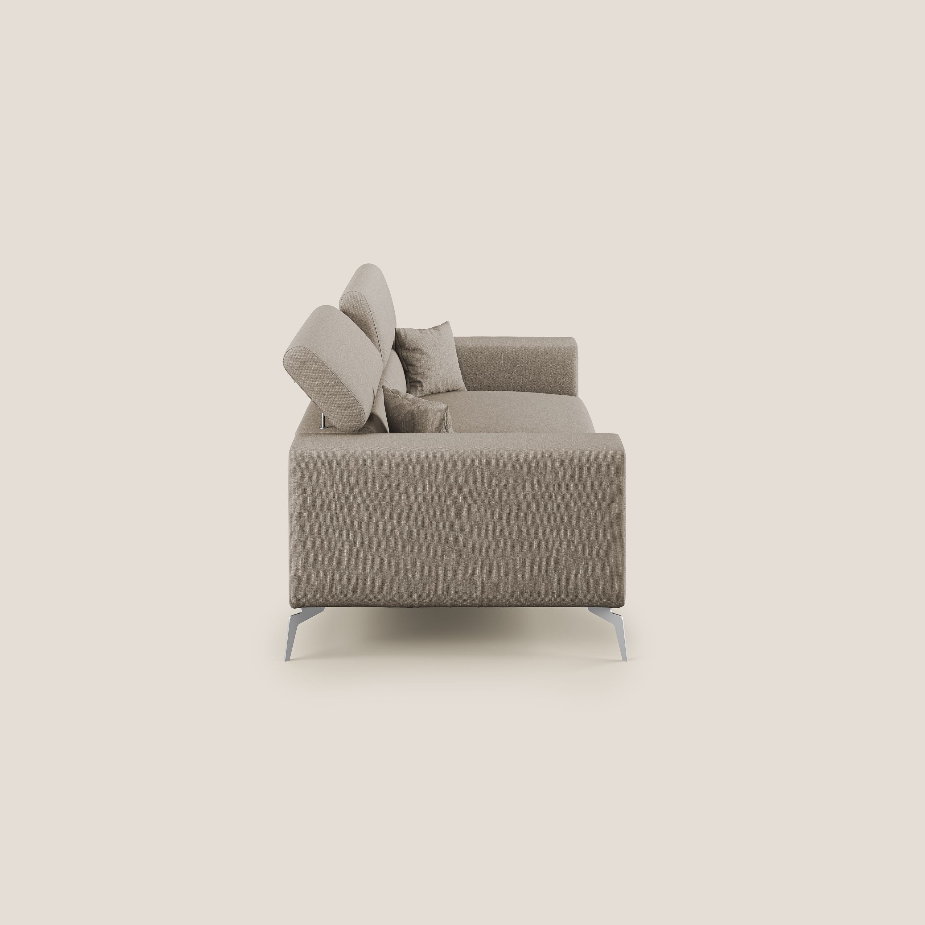 Blade canapĂ© avec tĂȘtiĂšres inclinables en tissu impermĂ©able mixte coton T13 beige - Image 3