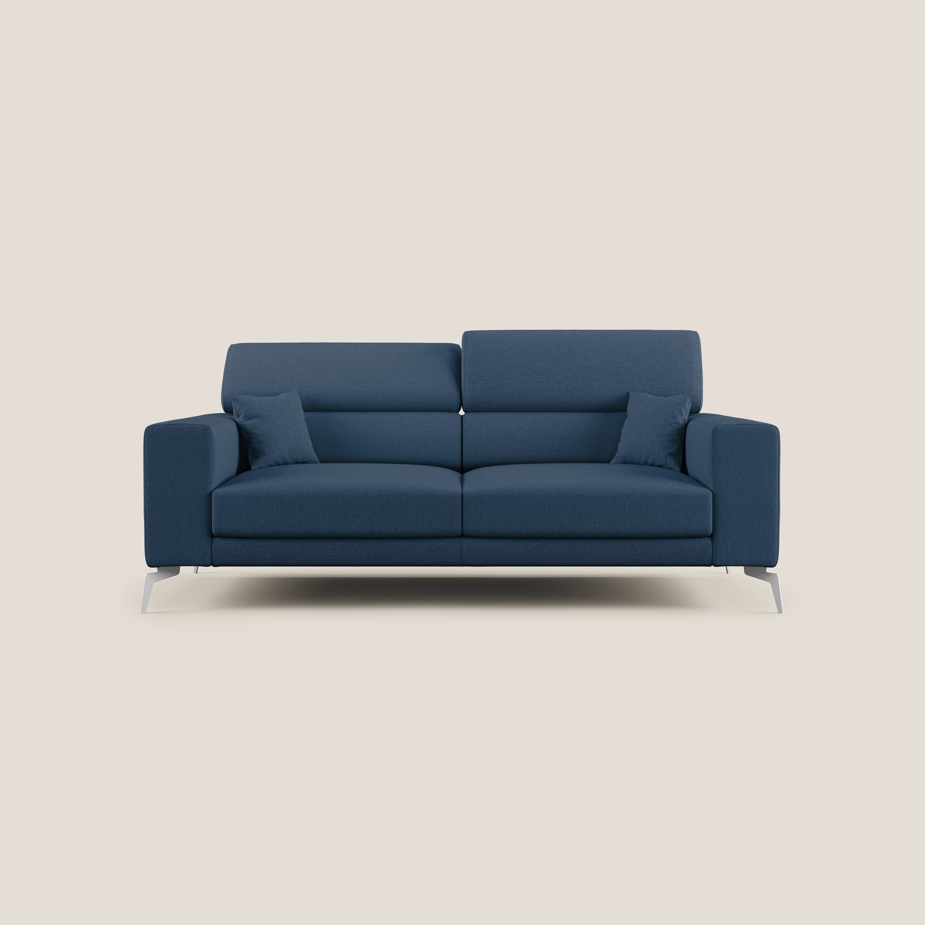 Blade canapĂ© avec tĂȘtiĂšres inclinables en tissu impermĂ©able mixte coton T13 bleu