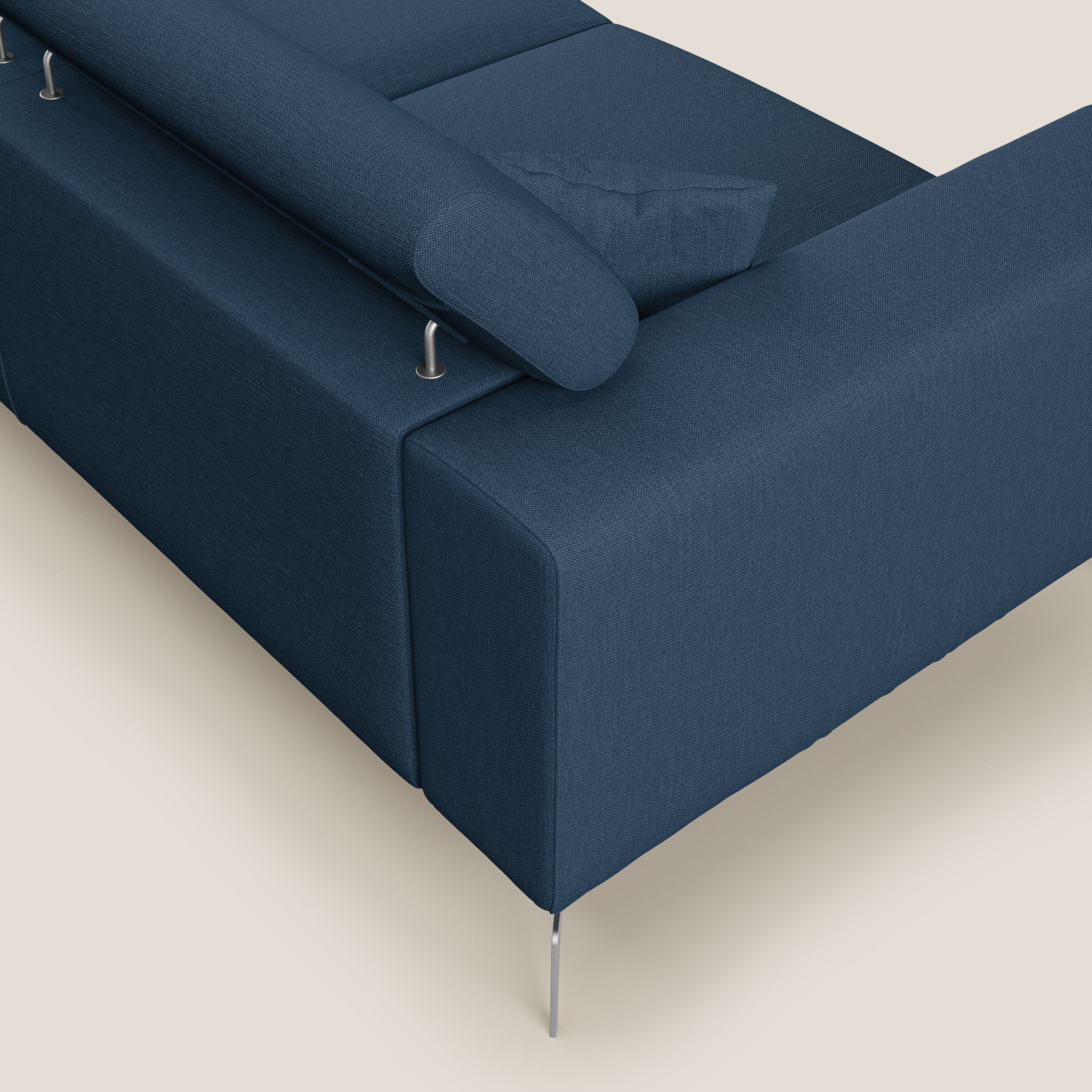 Blade canapĂ© avec tĂȘtiĂšres inclinables en tissu impermĂ©able mixte coton T13 bleu - Image 7