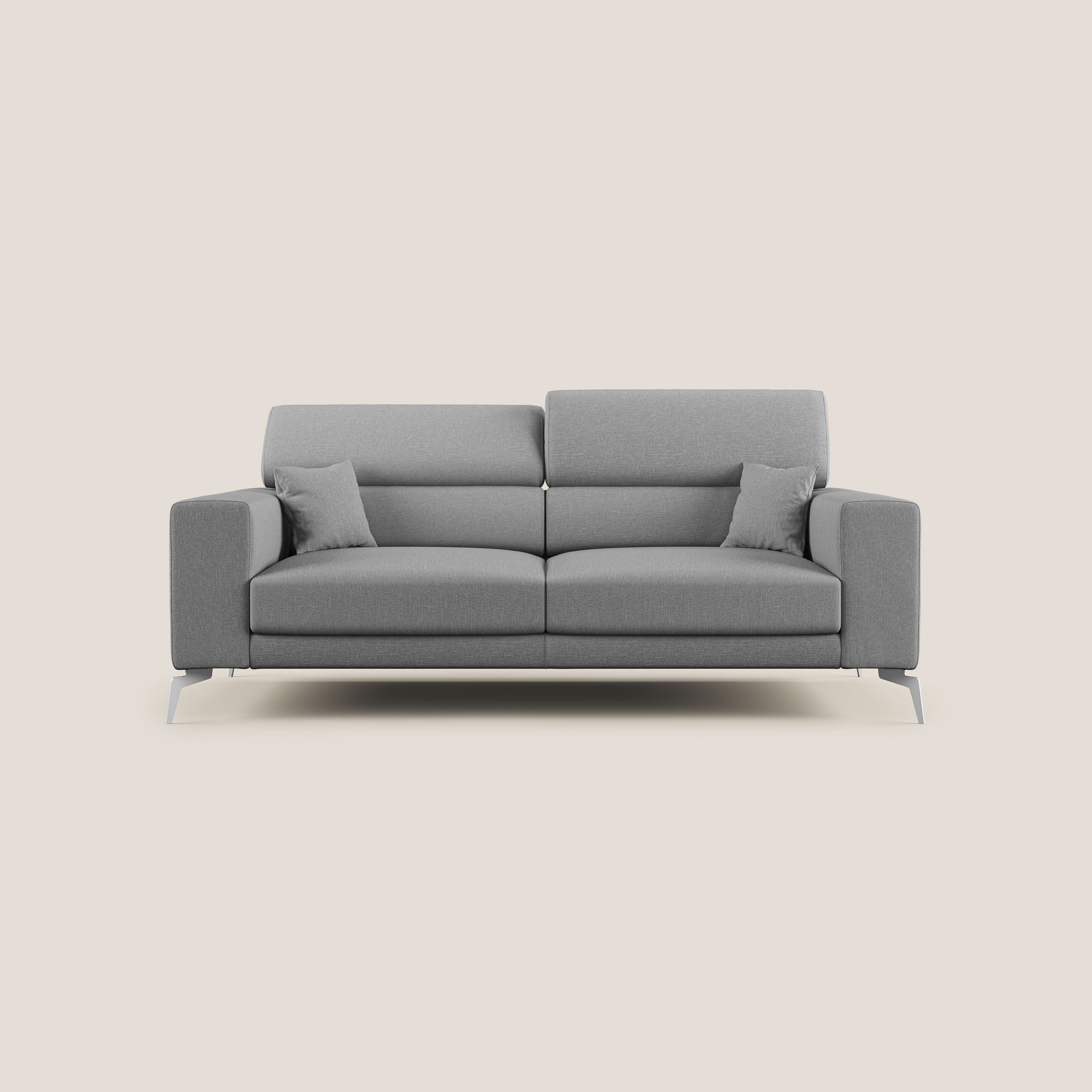 Blade canapĂ© avec tĂȘtiĂšres inclinables en tissu impermĂ©able mixte coton T13 gris