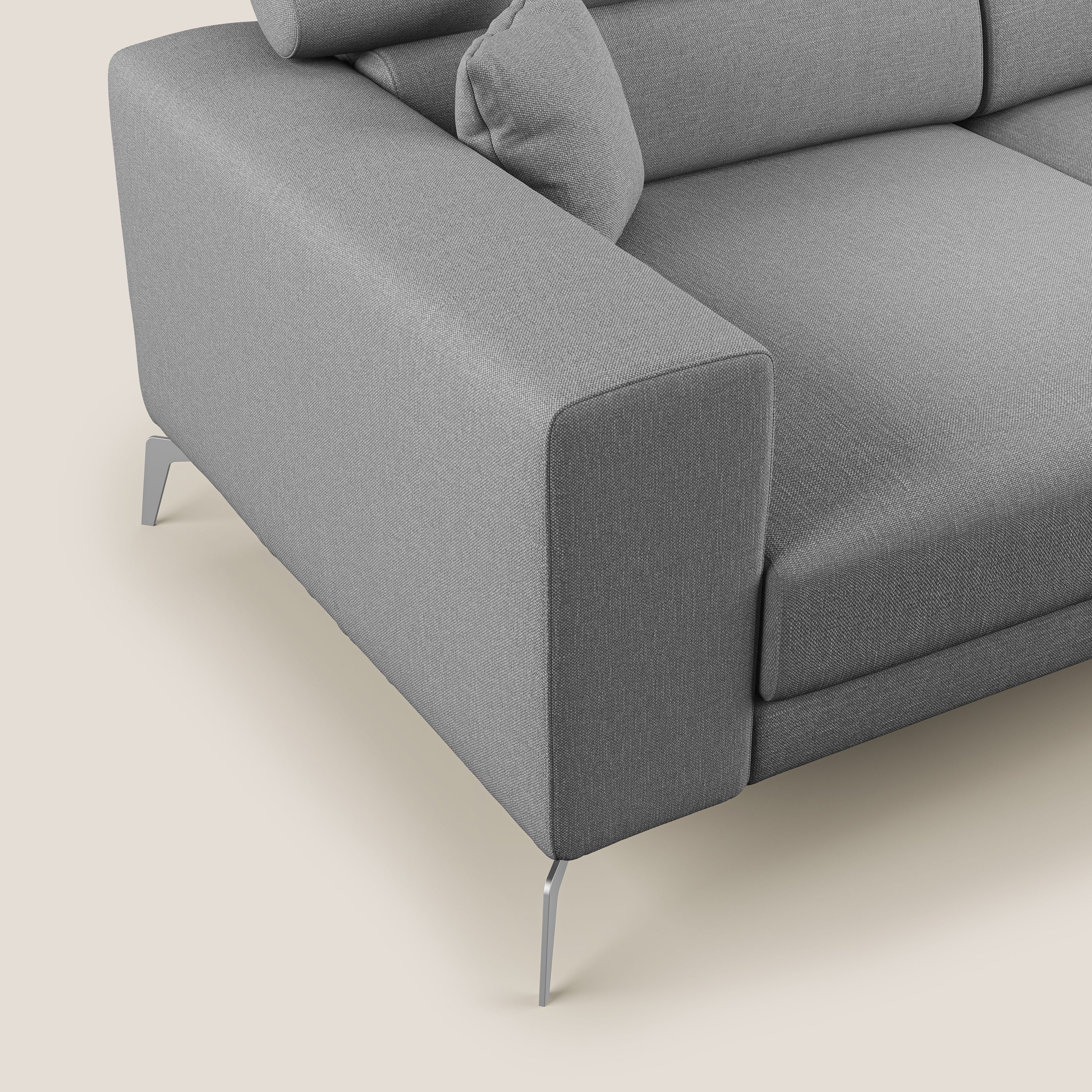 Blade canapĂ© avec tĂȘtiĂšres inclinables en tissu impermĂ©able mixte coton T13 gris - Image 5