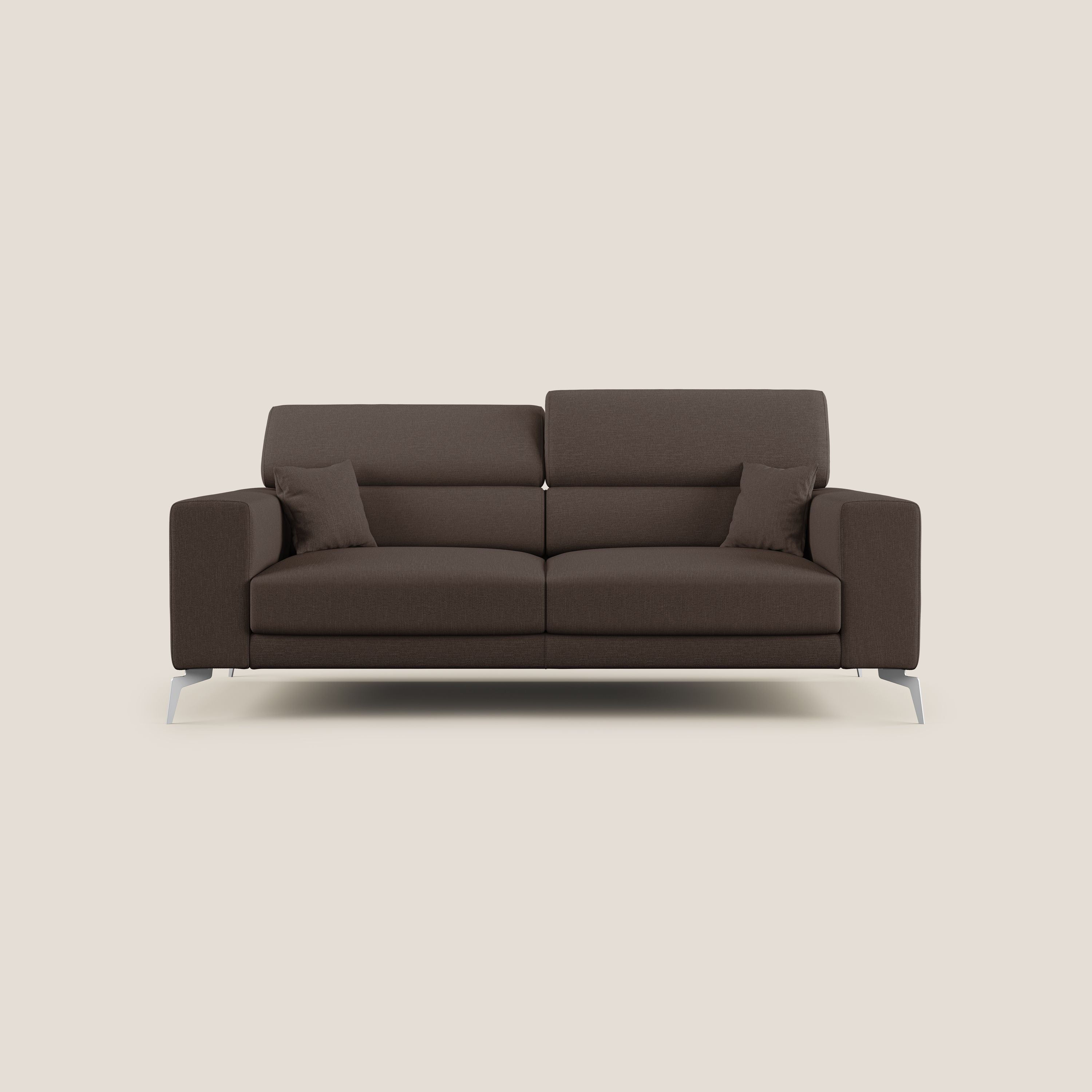 Blade canapé avec têtières inclinables en tissu imperméable mixte coton T13 marron