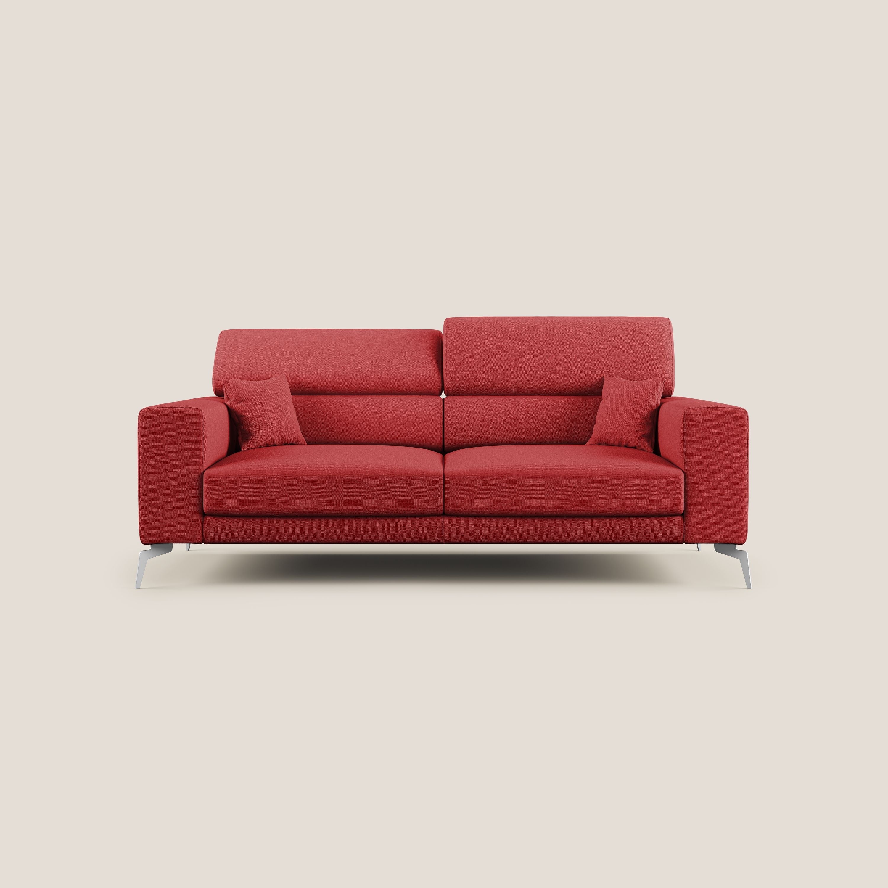 Blade canapé avec têtières inclinables en tissu imperméable mixte coton T13 rouge