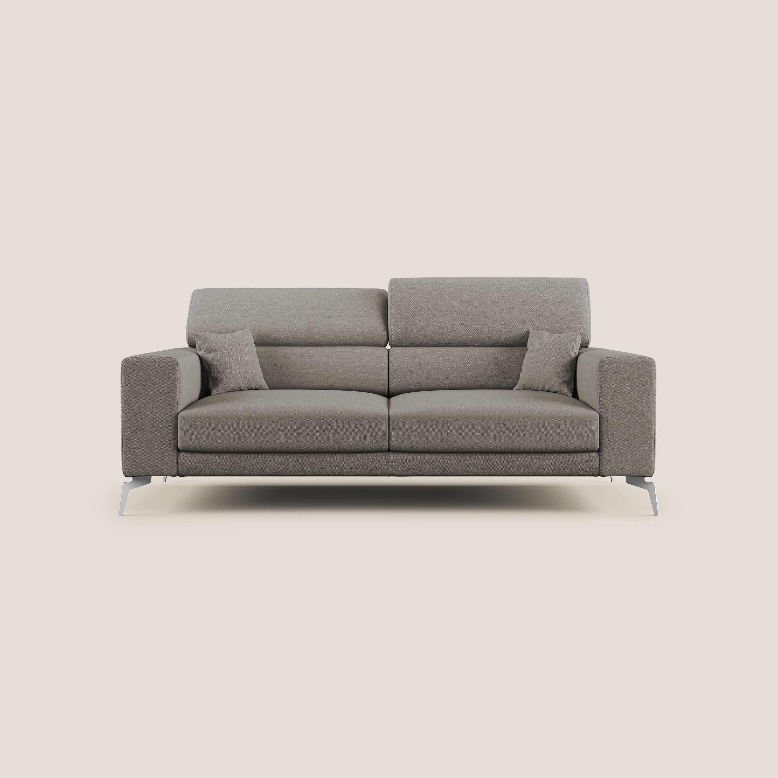 Blade canapé avec têtières inclinables en tissu imperméable mixte coton T13 Taupe tortora