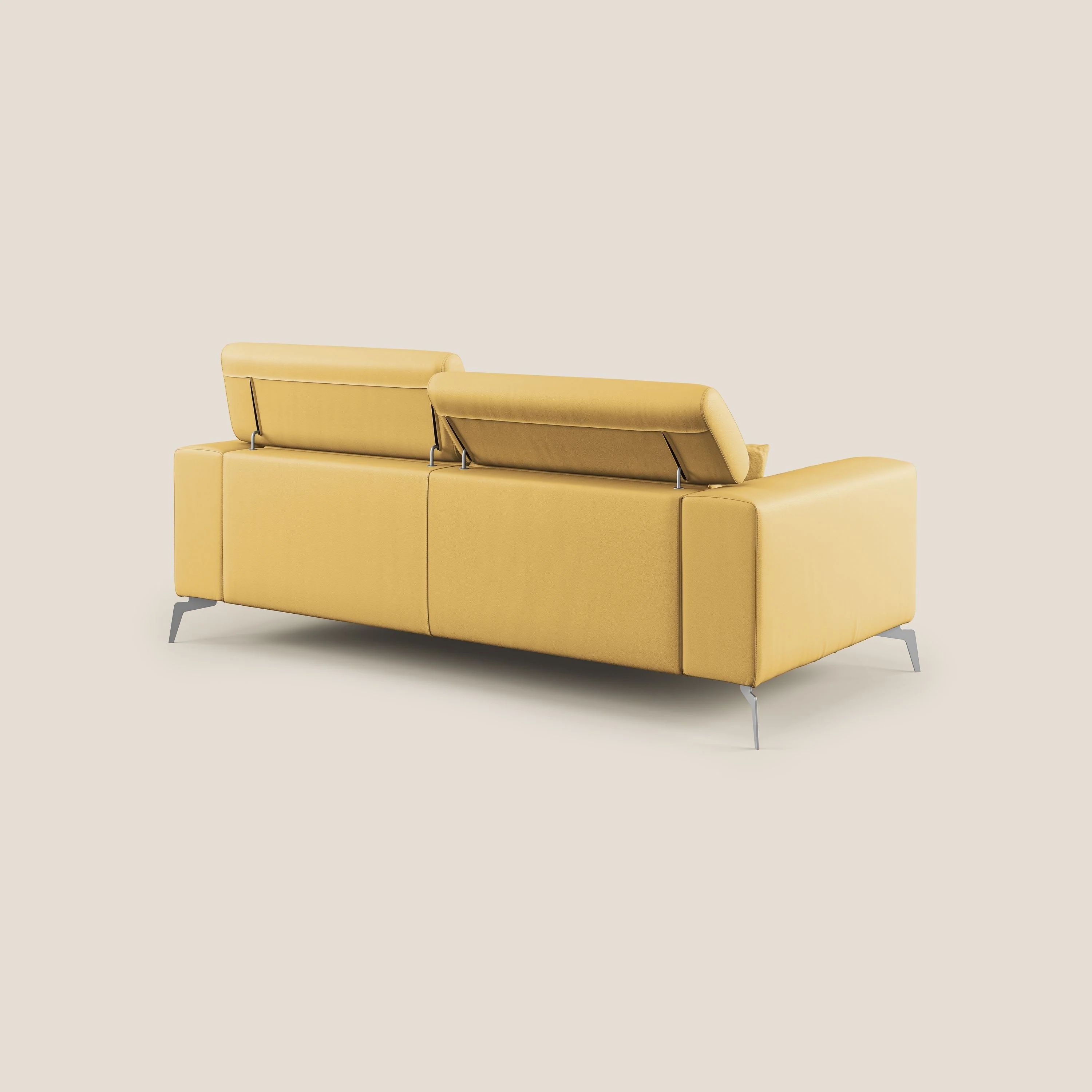 Blade CanapĂ© moderne avec tĂȘtiĂšres inclinables en Similicuir T04 jaune - Image 4