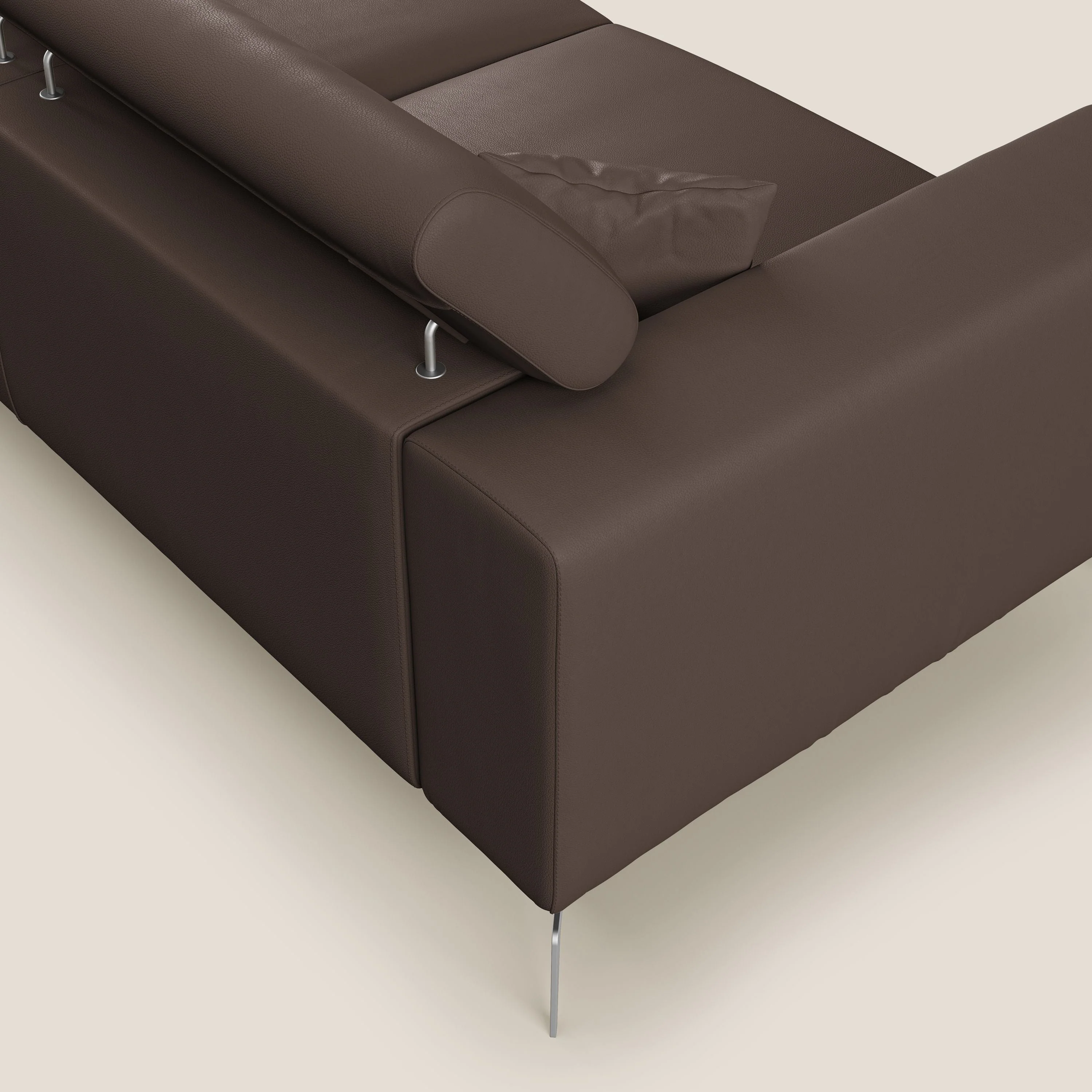 Blade Canapé moderne 210 cm avec têtières inclinables en Similicuir T04 MARRON - Image 4