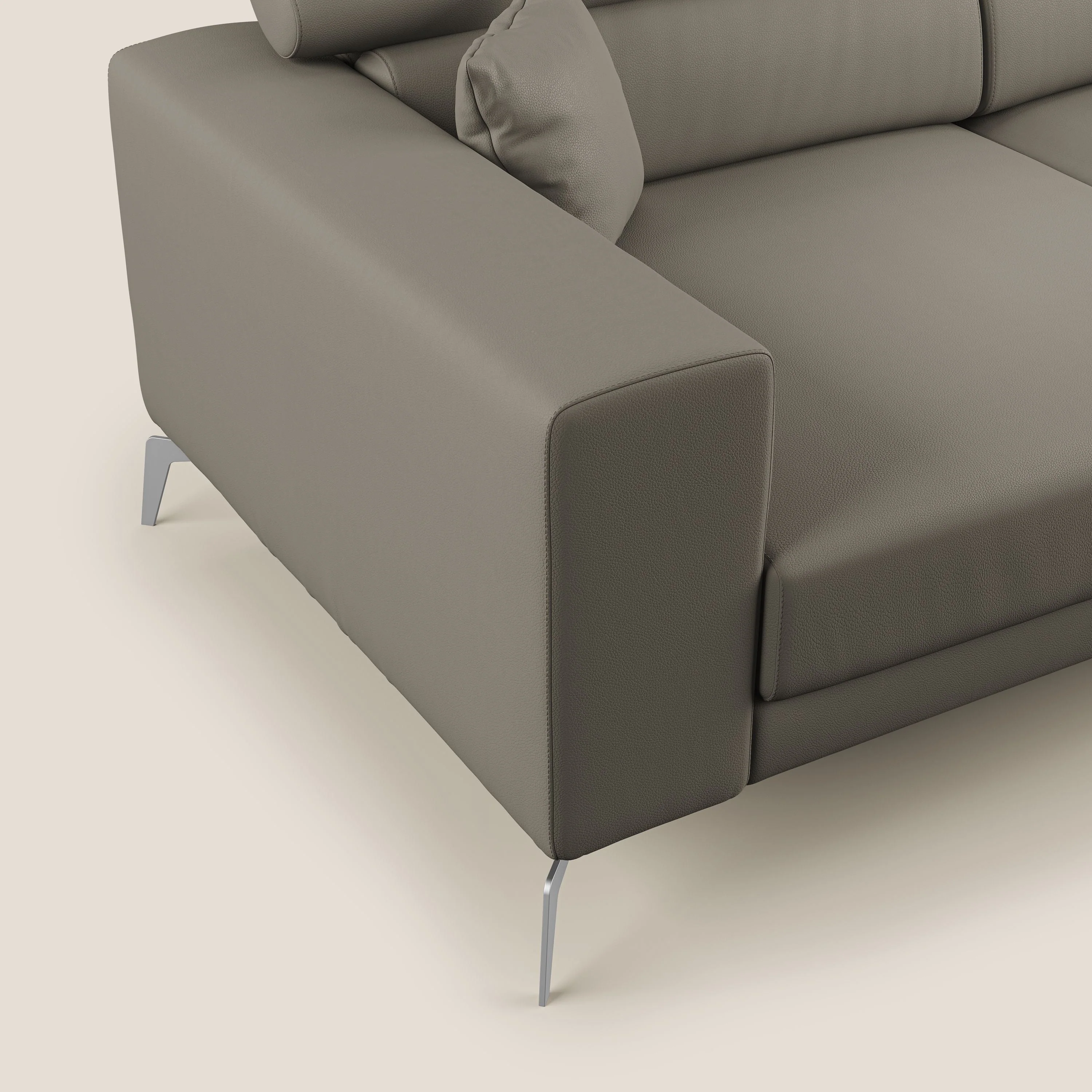 Blade Canapé moderne avec têtières inclinables en Similicuir T04 taupe - Image 5