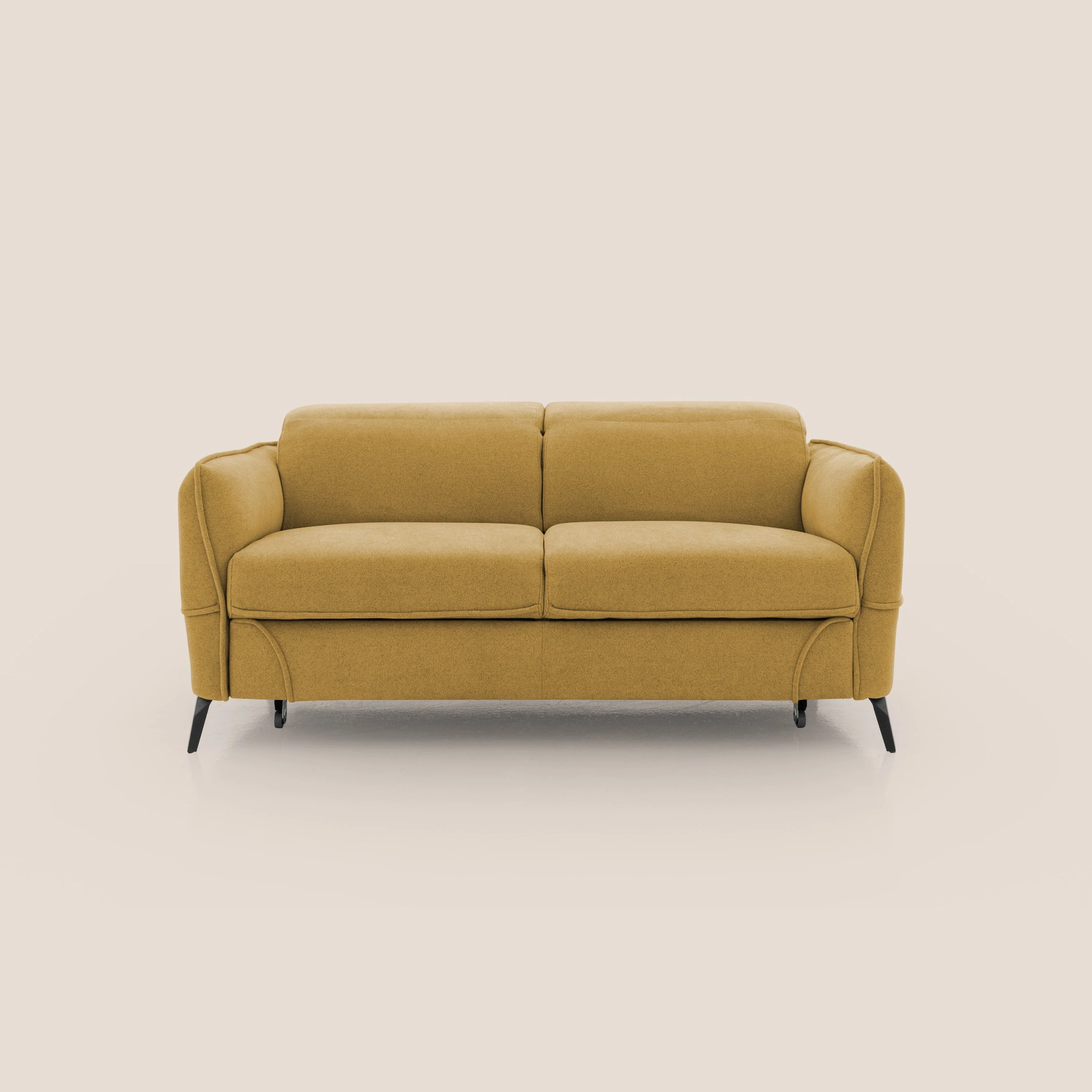 Bloom canapé avec repose-pieds extractible pieds hauts et têtières réglables en bouclette imperméable T07 vert