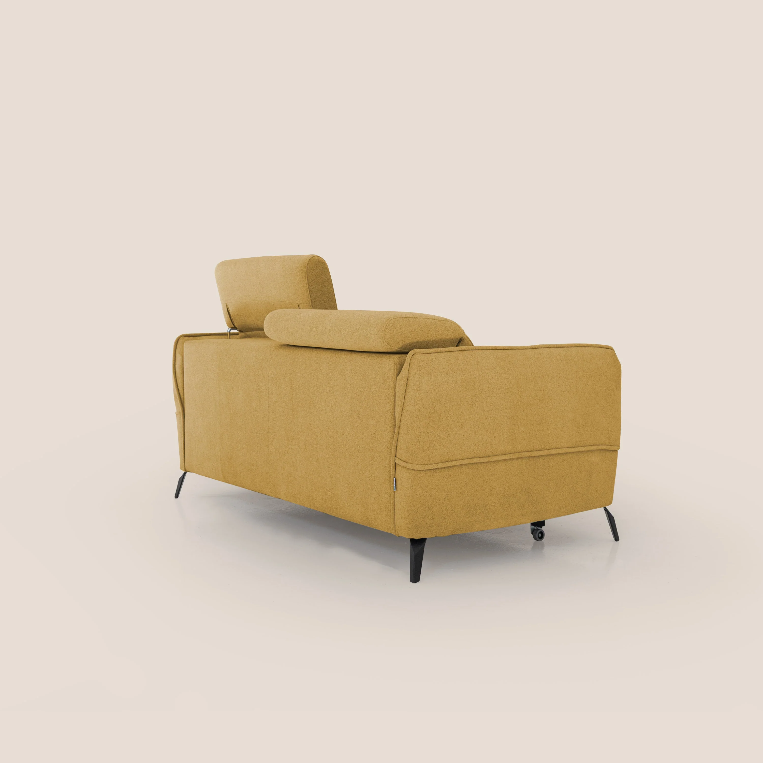 Bloom canapé avec repose-pieds extractible pieds hauts et têtières réglables en bouclette imperméable T07 vert - Image 10