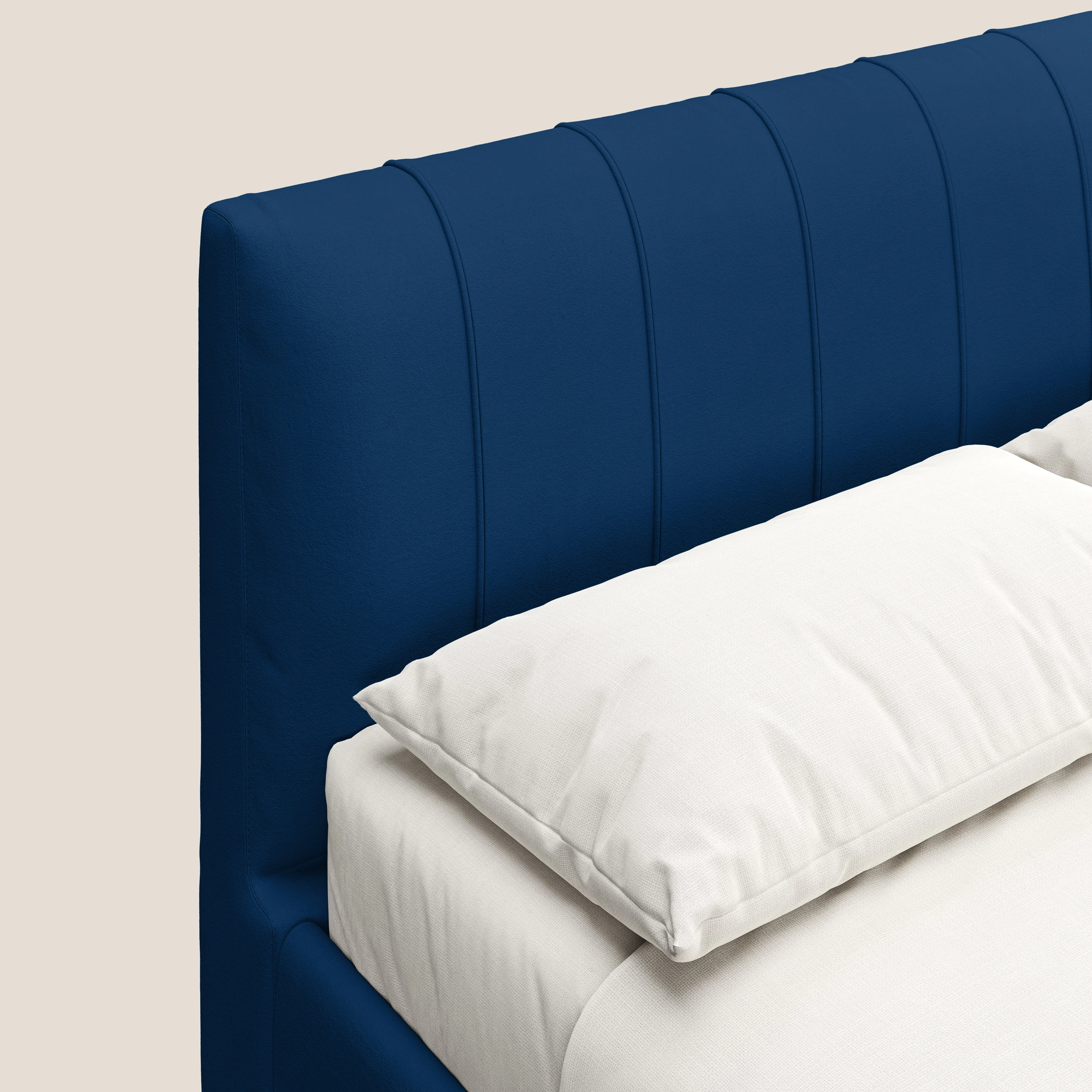 Bogart lit avec coffre rembourré complètement déhoussable en microfibre détachable T11 bleu - Image 6