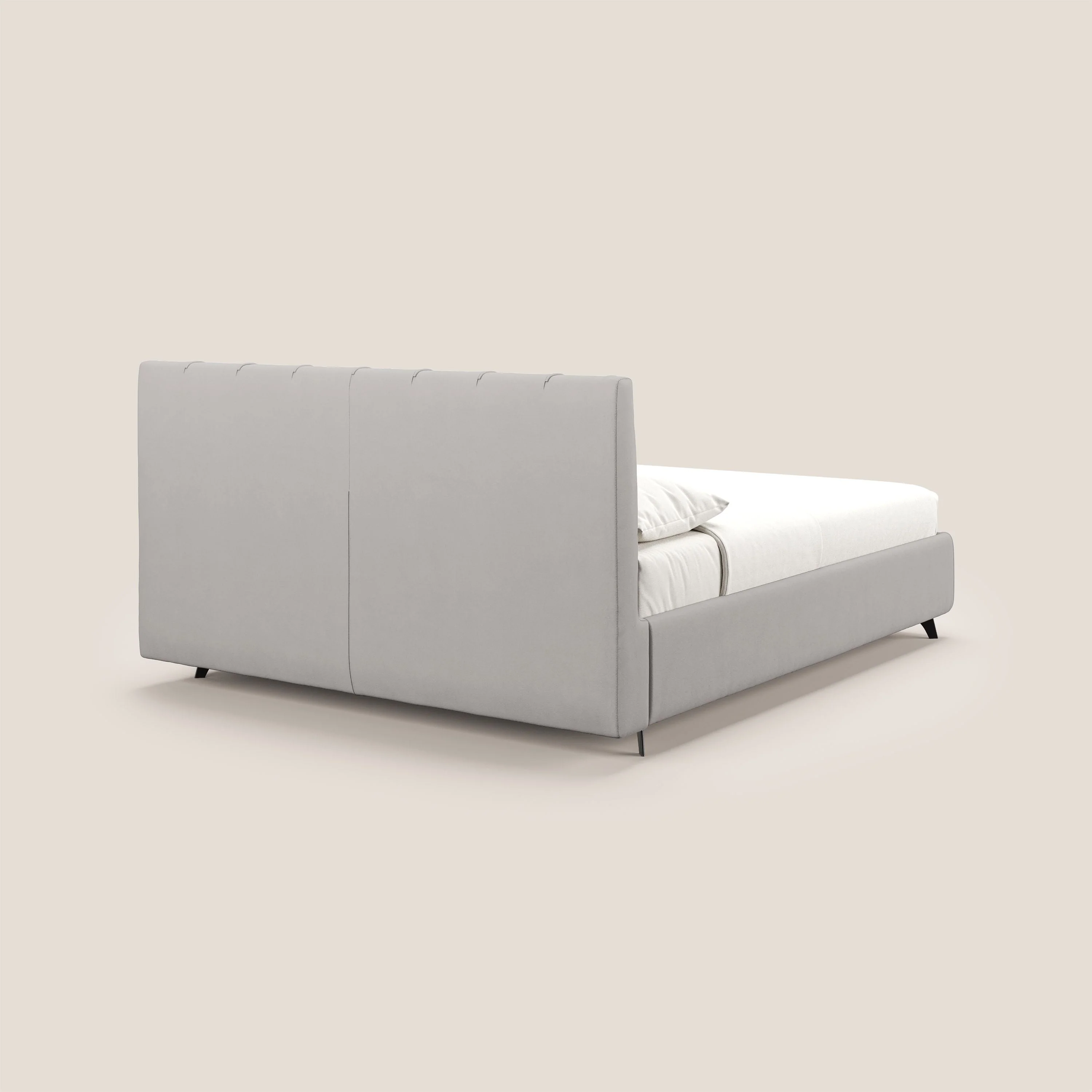 Bogart lit avec coffre rembourré complètement déhoussable en microfibre détachable T11 gris clair - Image 5