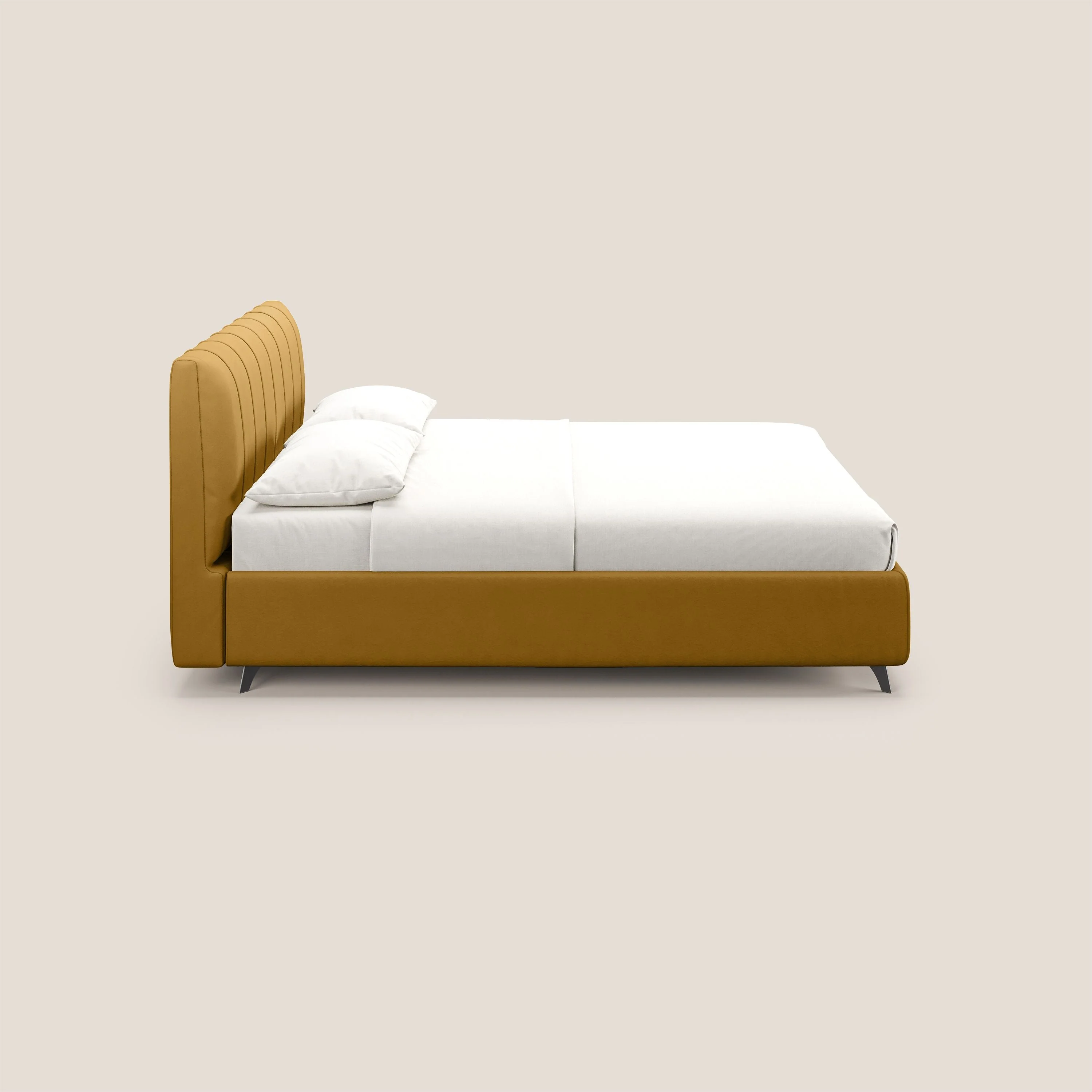 Bogart lit avec coffre rembourré complètement déhoussable en microfibre détachable T11 jaune - Image 4