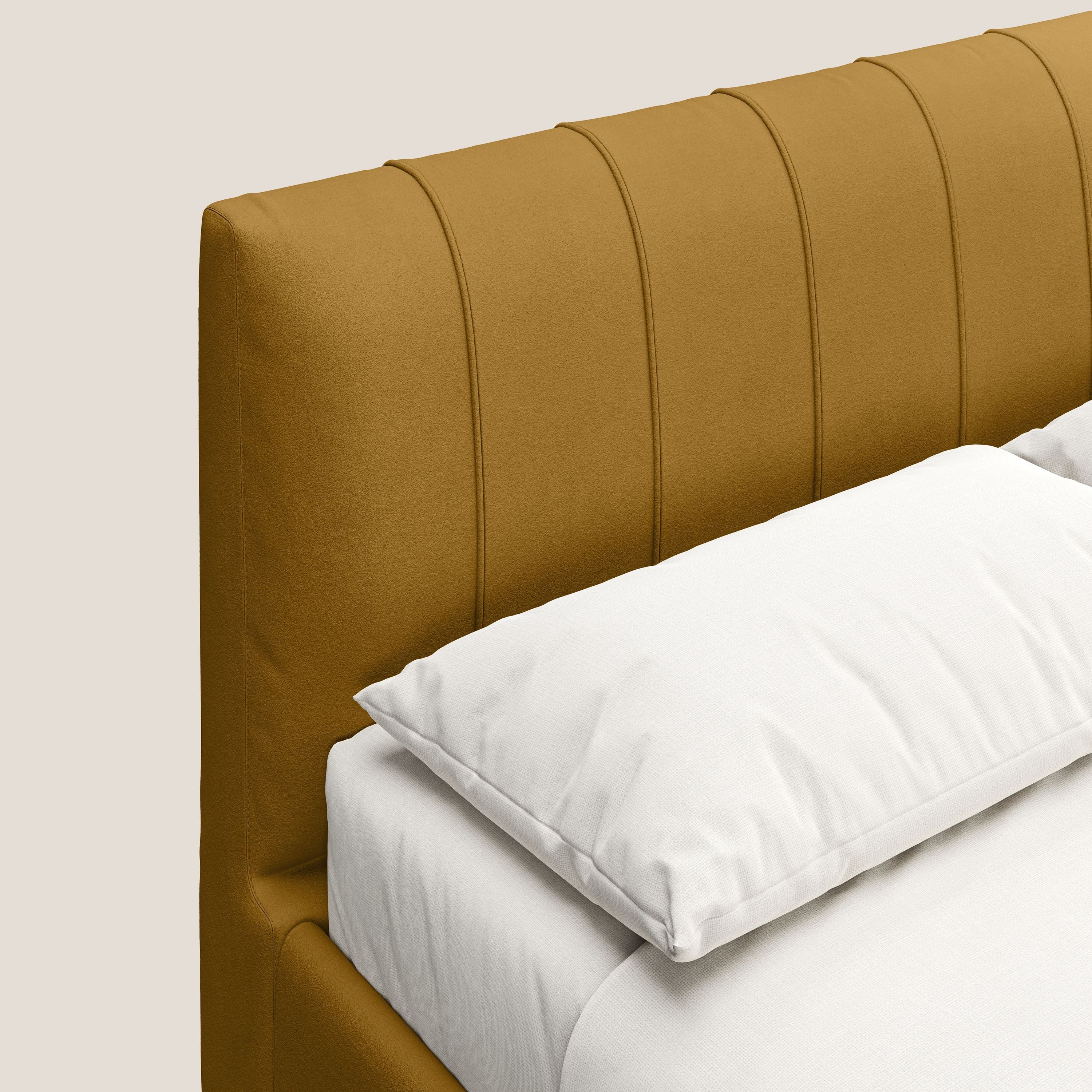 Bogart lit avec coffre rembourré complètement déhoussable en microfibre détachable T11 jaune - Image 6