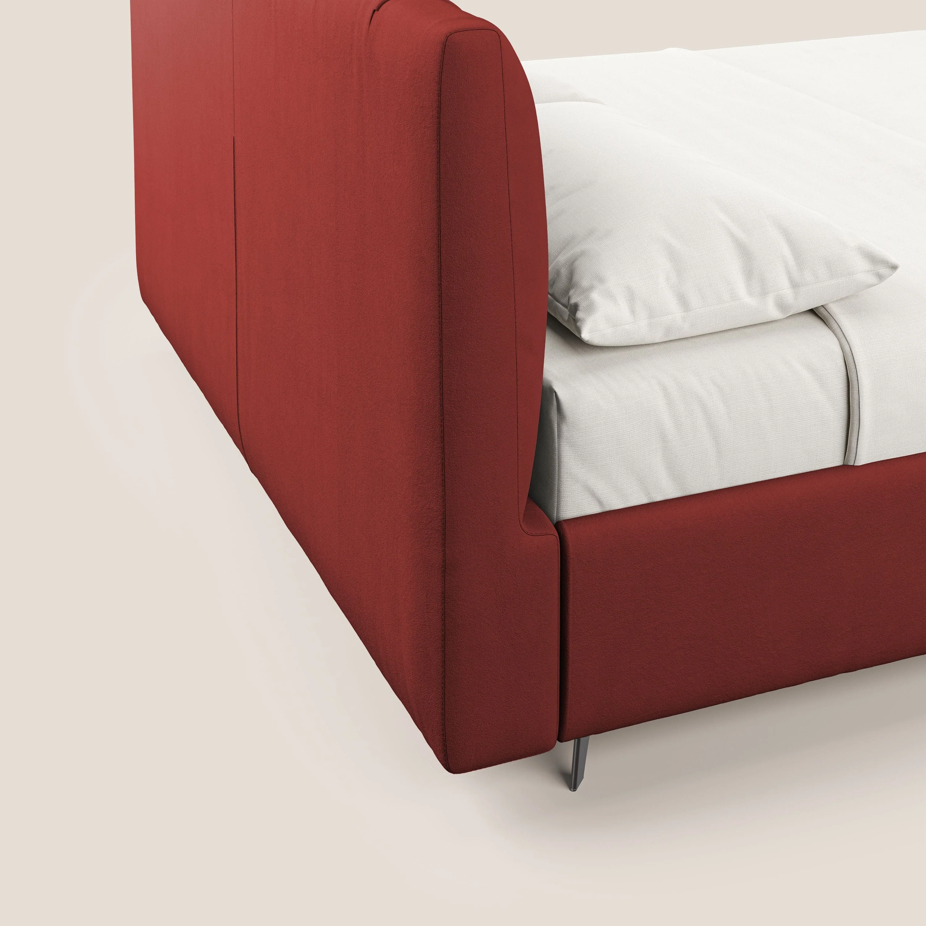 Bogart lit avec coffre rembourré complètement déhoussable en microfibre détachable T11 rouge - Image 7