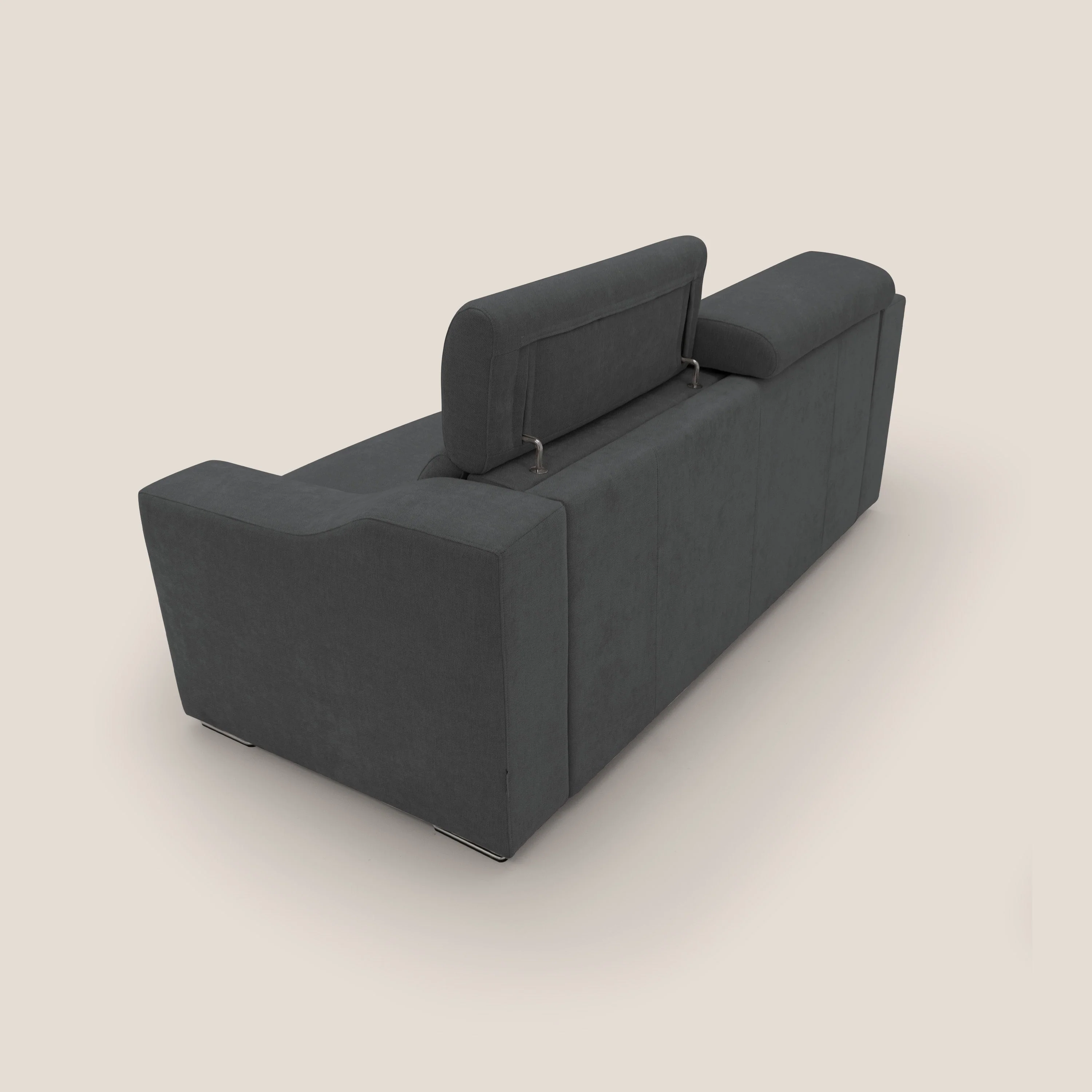 Bomber Canapé convertible matrimonial avec  têtières en tissu imperméable T14 anthracite - Image 10