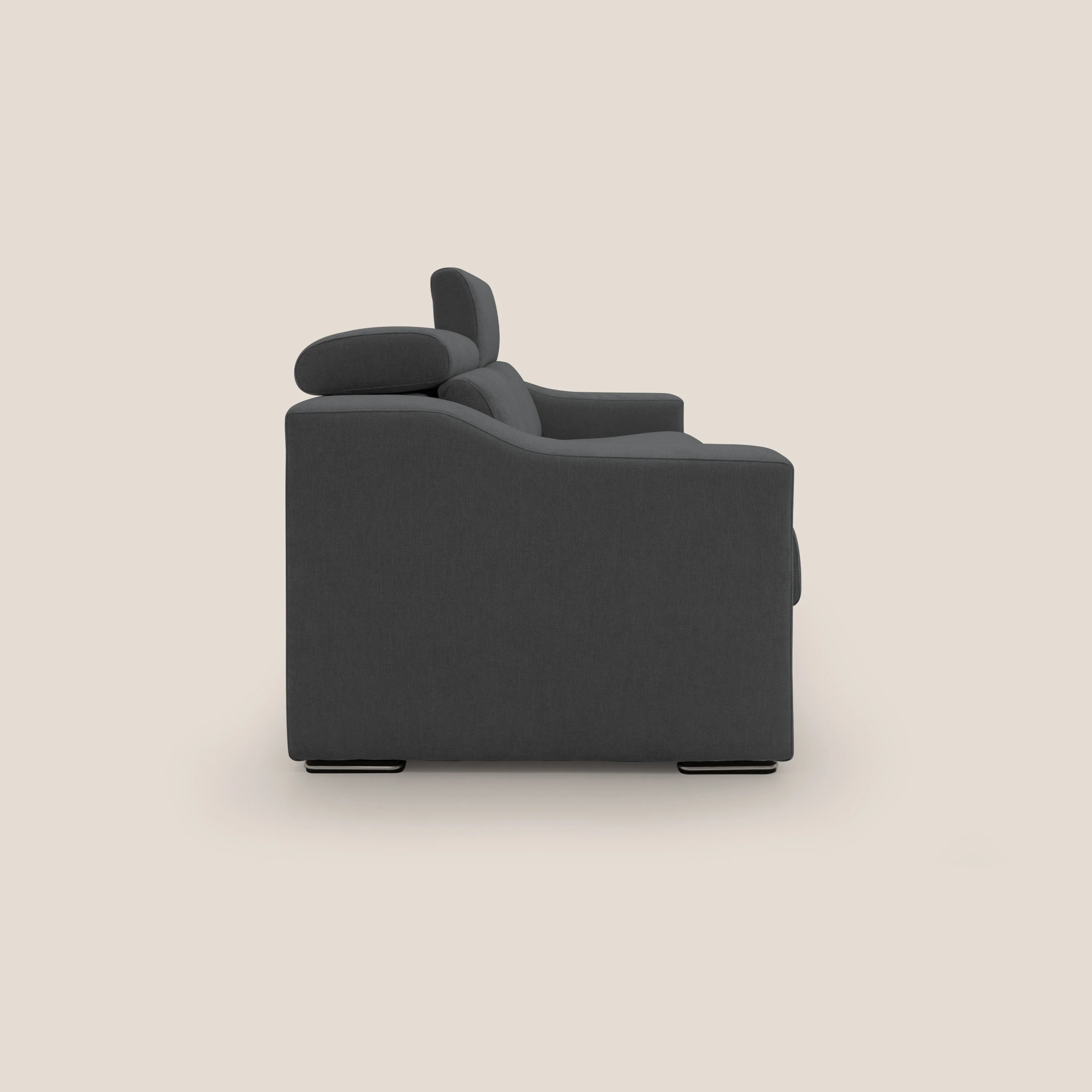 Bomber Canapé convertible matrimonial avec  têtières en tissu imperméable T14 anthracite - Image 8