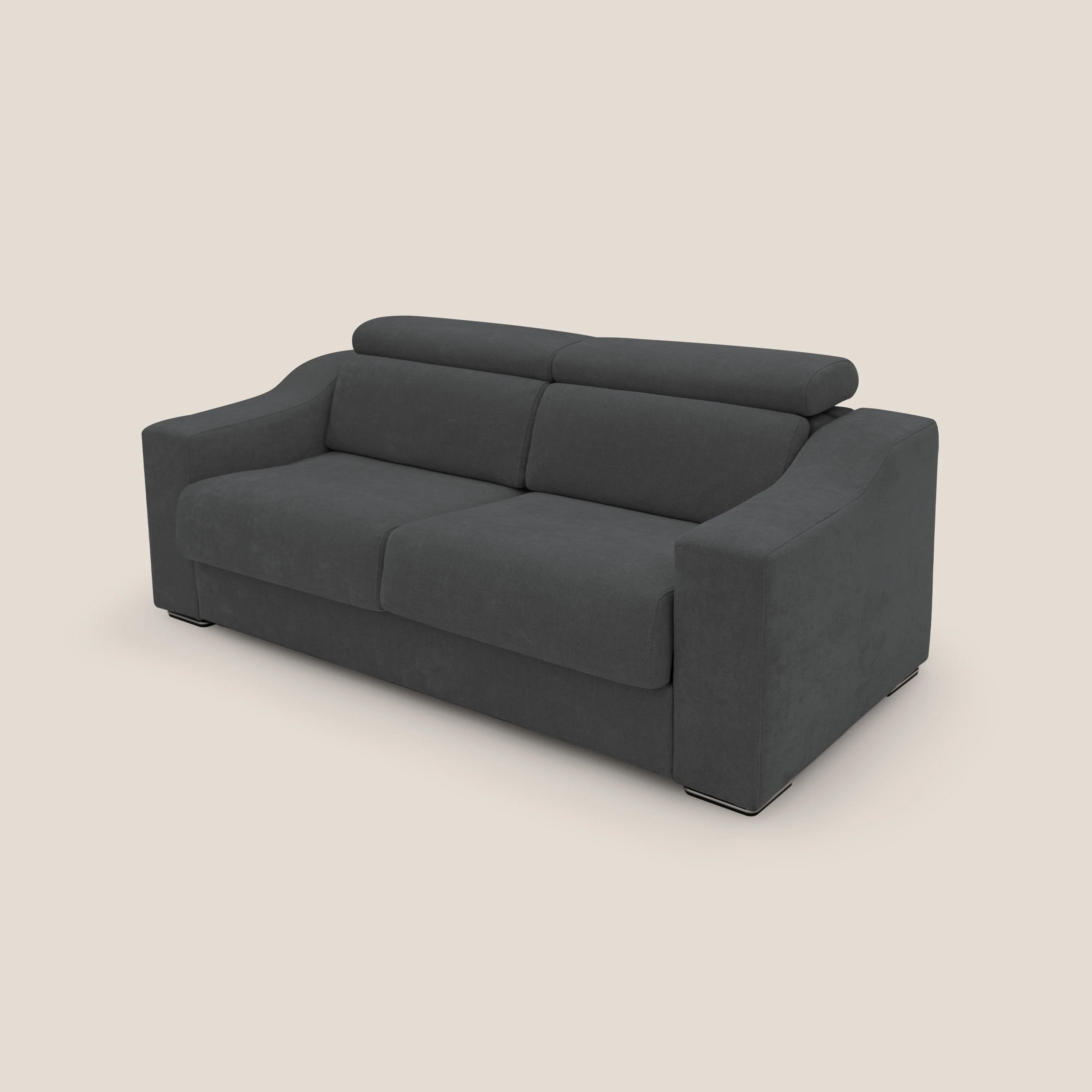 Bomber Canapé convertible matrimonial avec  têtières en tissu imperméable T14 anthracite - Image 9
