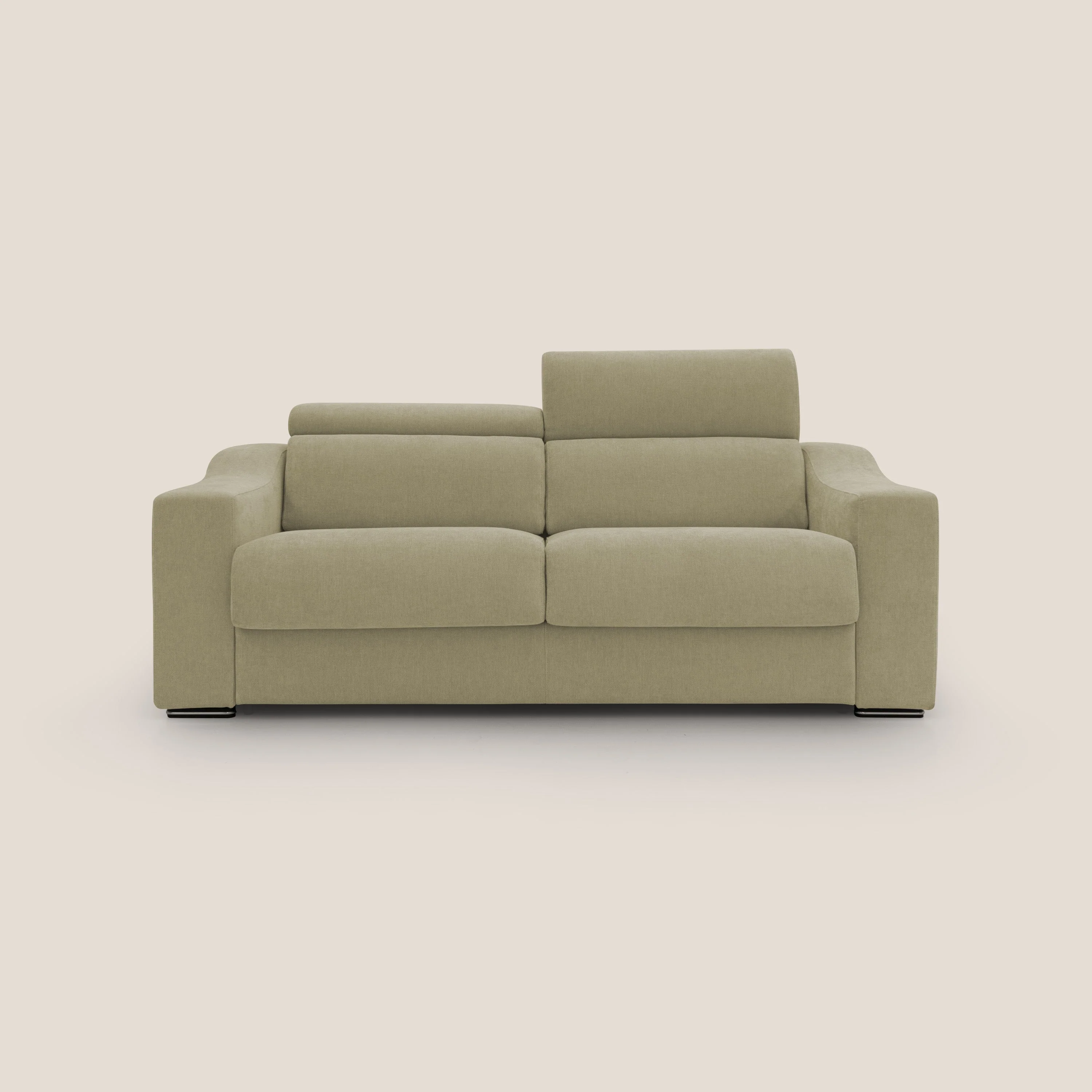 Bomber CanapĂ© convertible matrimonial avec tĂȘtiĂšres en tissu impermĂ©able T14 beige