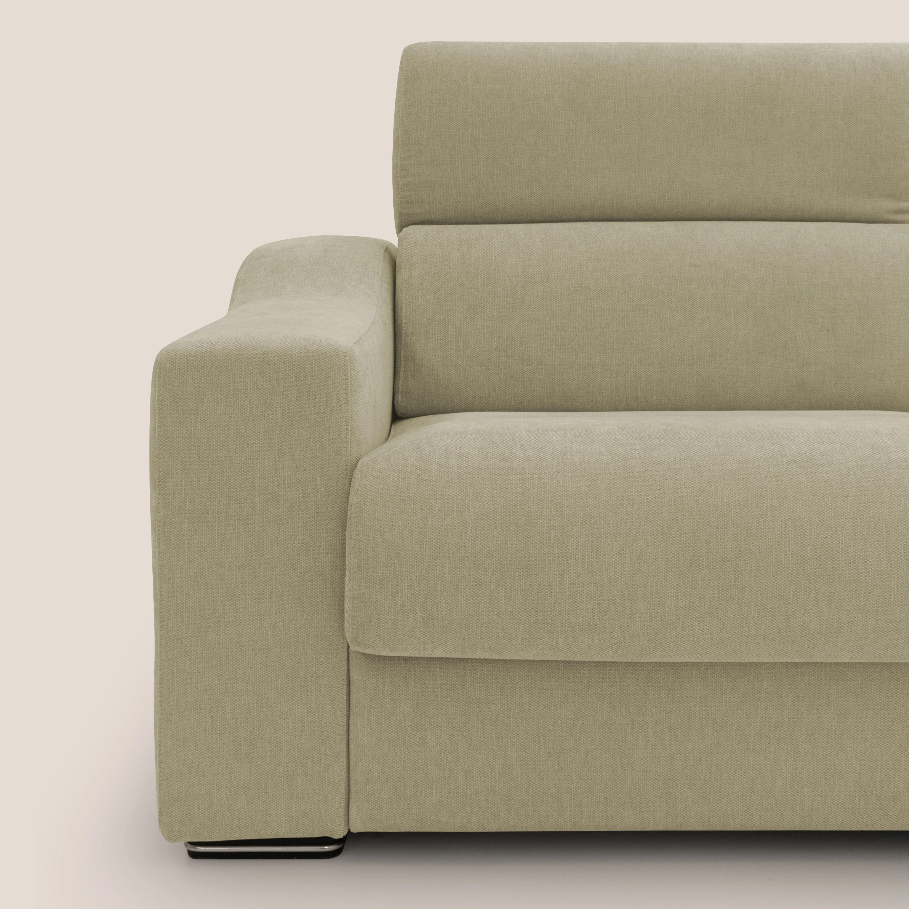 Bomber CanapĂ© convertible matrimonial avec tĂȘtiĂšres en tissu impermĂ©able T14 beige - Image 6