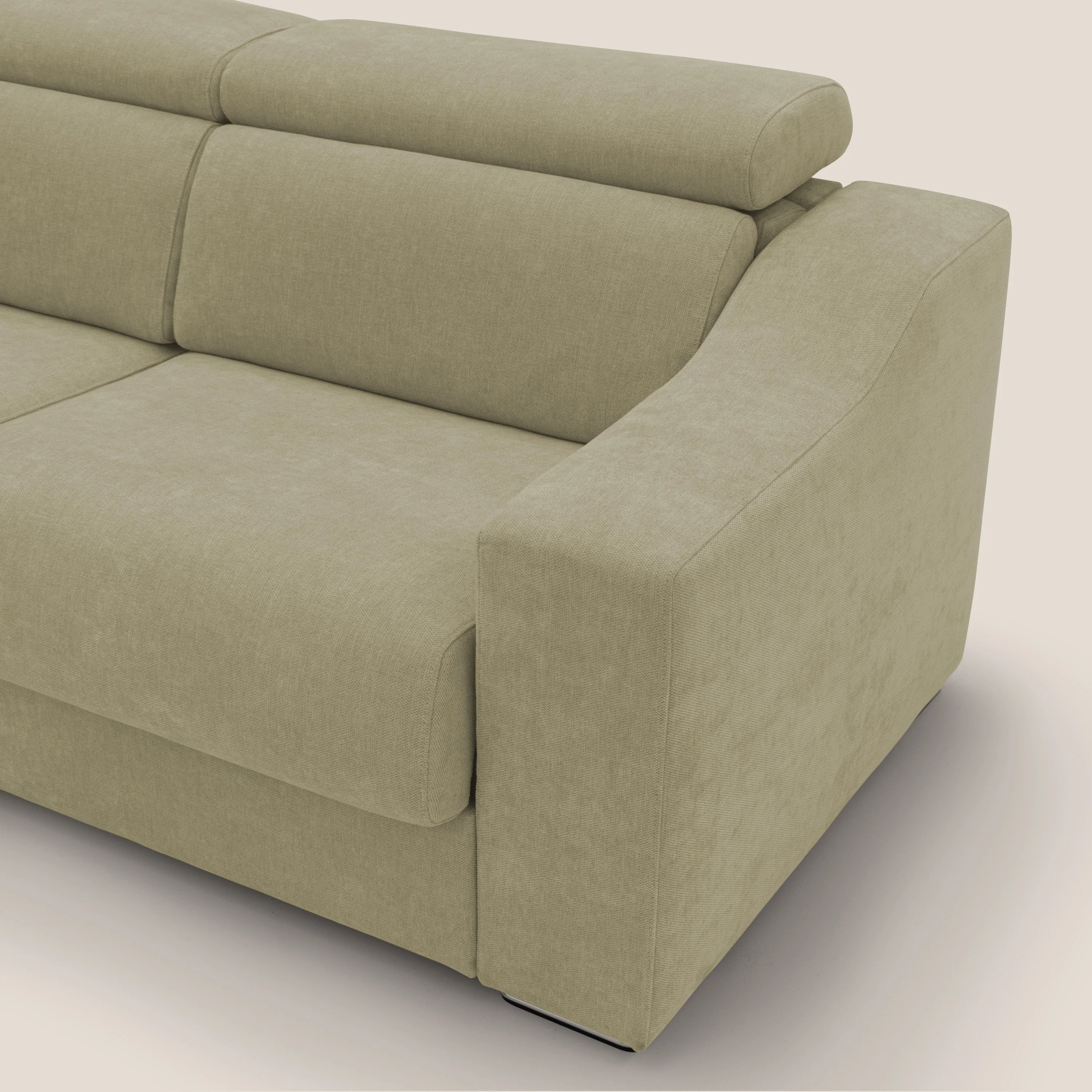 Bomber CanapĂ© convertible matrimonial avec tĂȘtiĂšres en tissu impermĂ©able T14 beige - Image 7