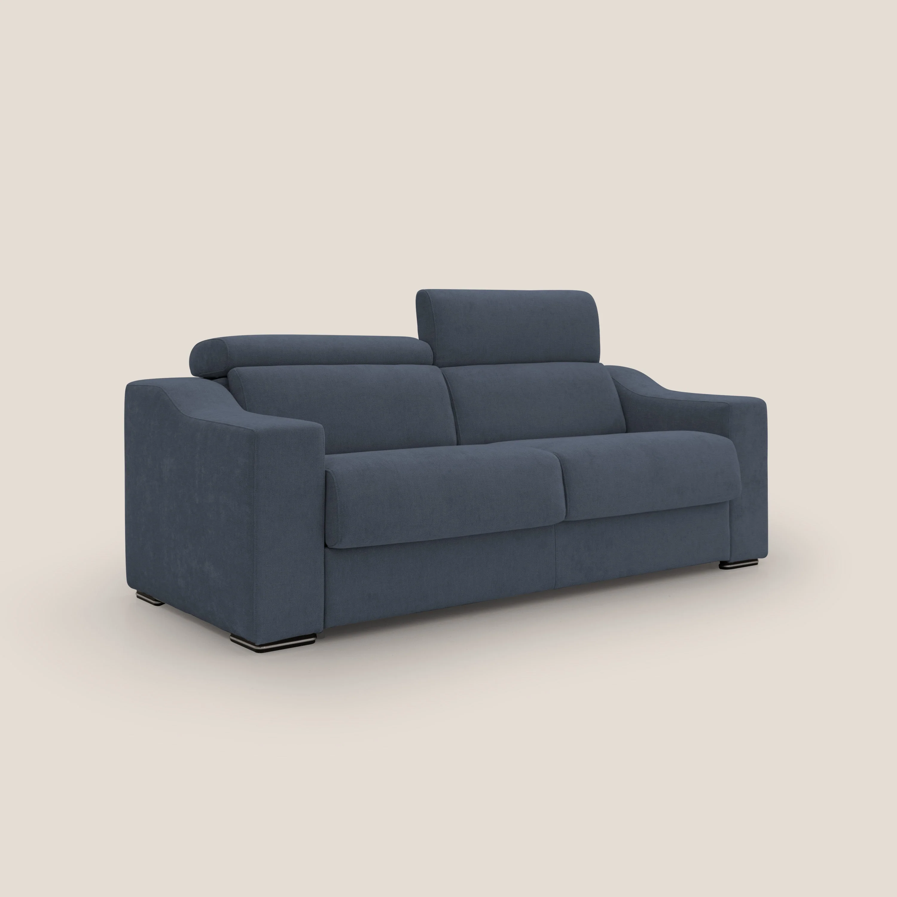 Bomber CanapĂ© convertible matrimonial avec tĂȘtiĂšres en tissu impermĂ©able T14 bleu - Image 4