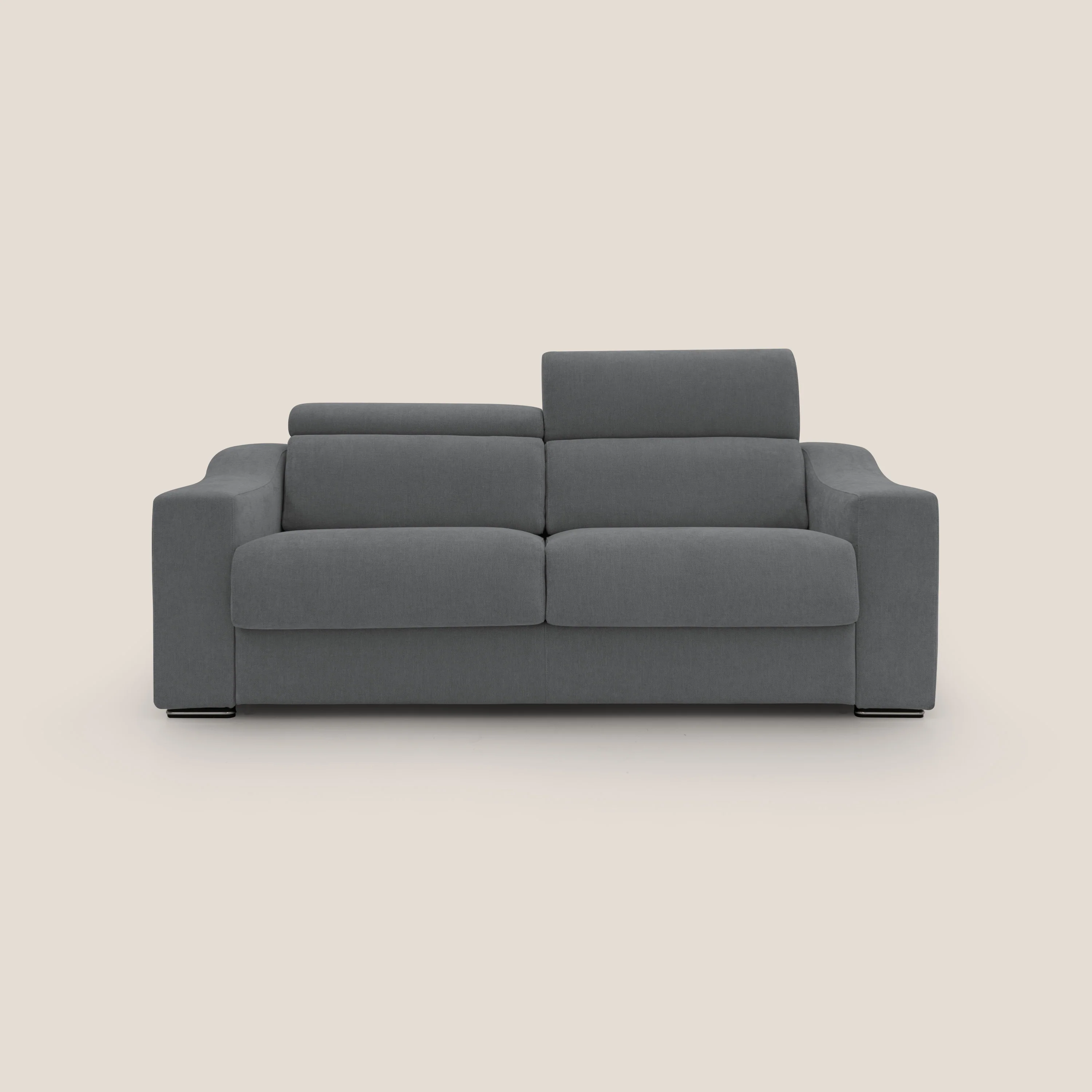 Bomber Canapé convertible matrimonial avec  têtières en tissu imperméable T14 gris