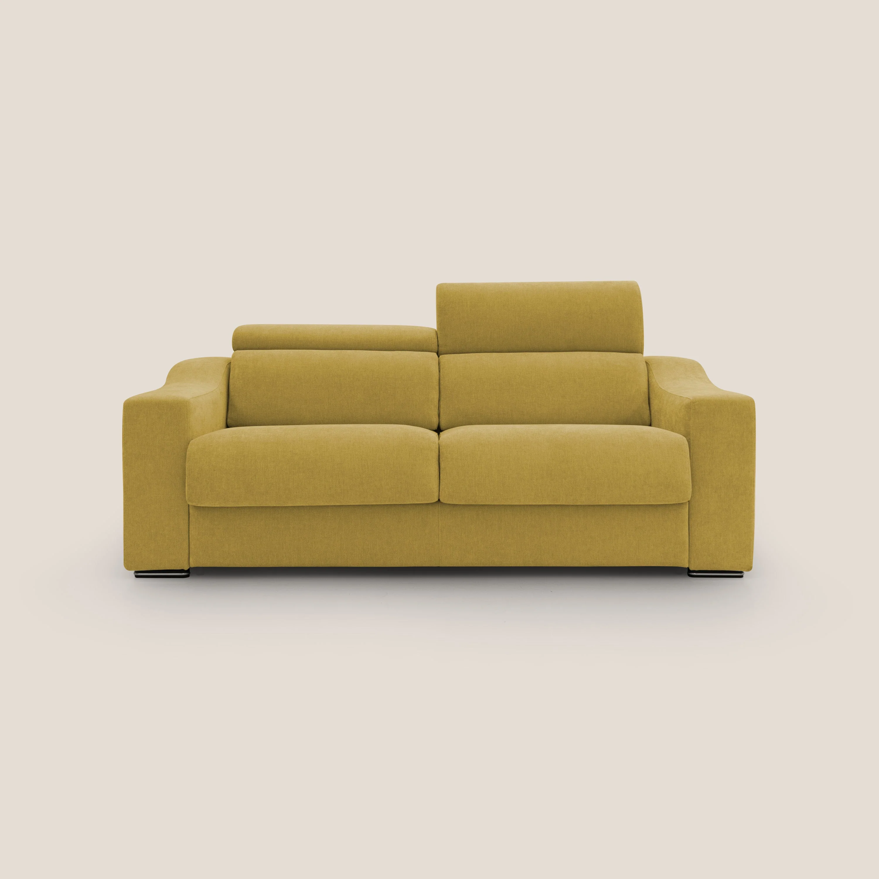 Bomber CanapĂ© convertible matrimonial avec tĂȘtiĂšres en tissu impermĂ©able T14 jaune