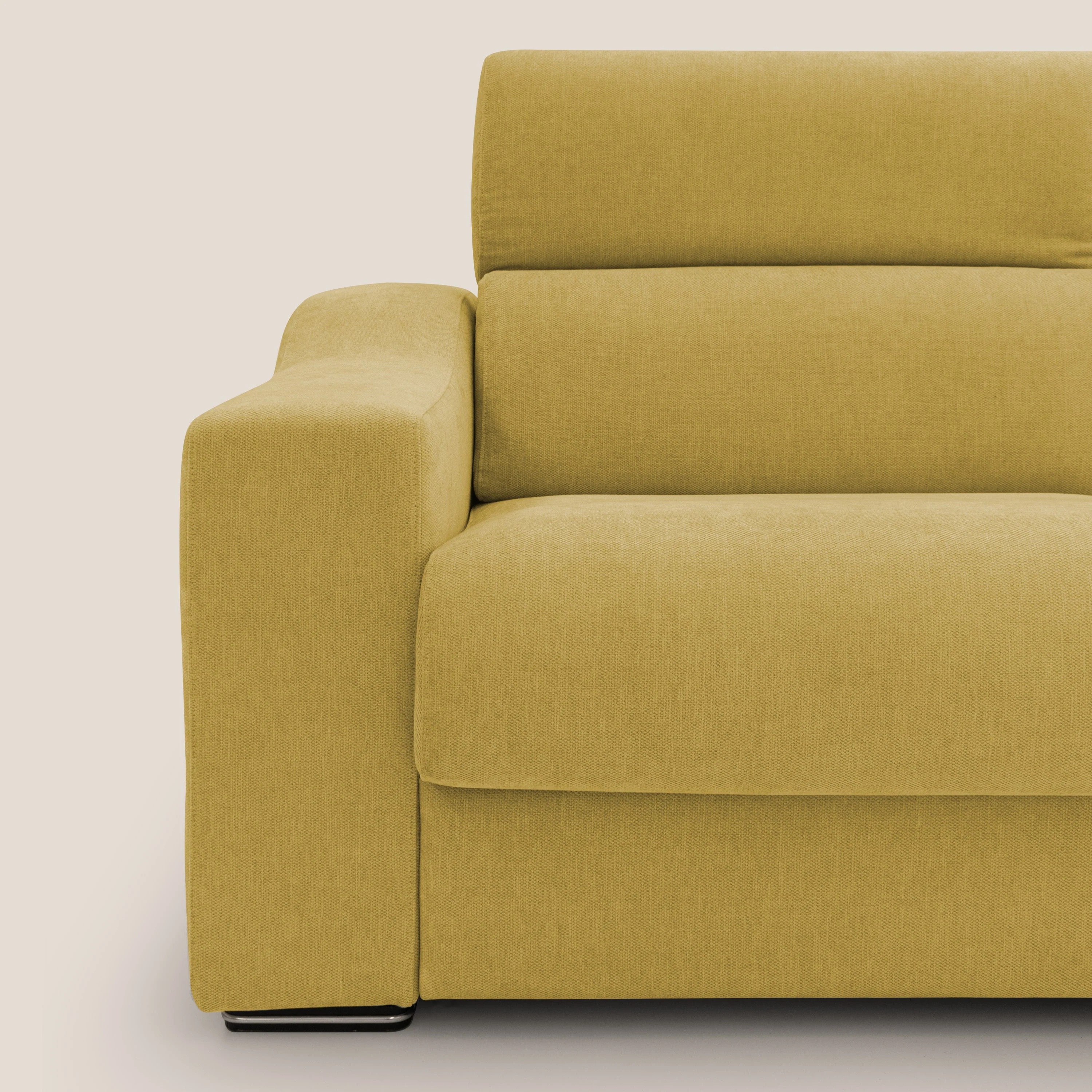 Bomber CanapĂ© convertible matrimonial avec tĂȘtiĂšres en tissu impermĂ©able T14 jaune - Image 6