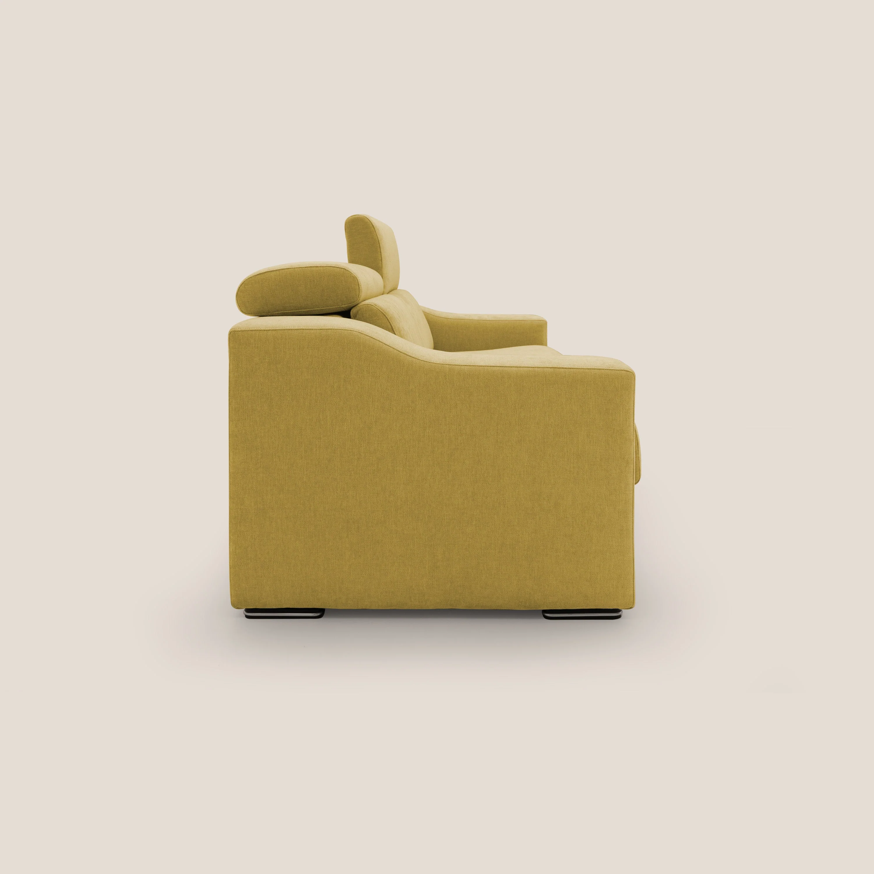 Bomber CanapĂ© convertible matrimonial avec tĂȘtiĂšres en tissu impermĂ©able T14 jaune - Image 8