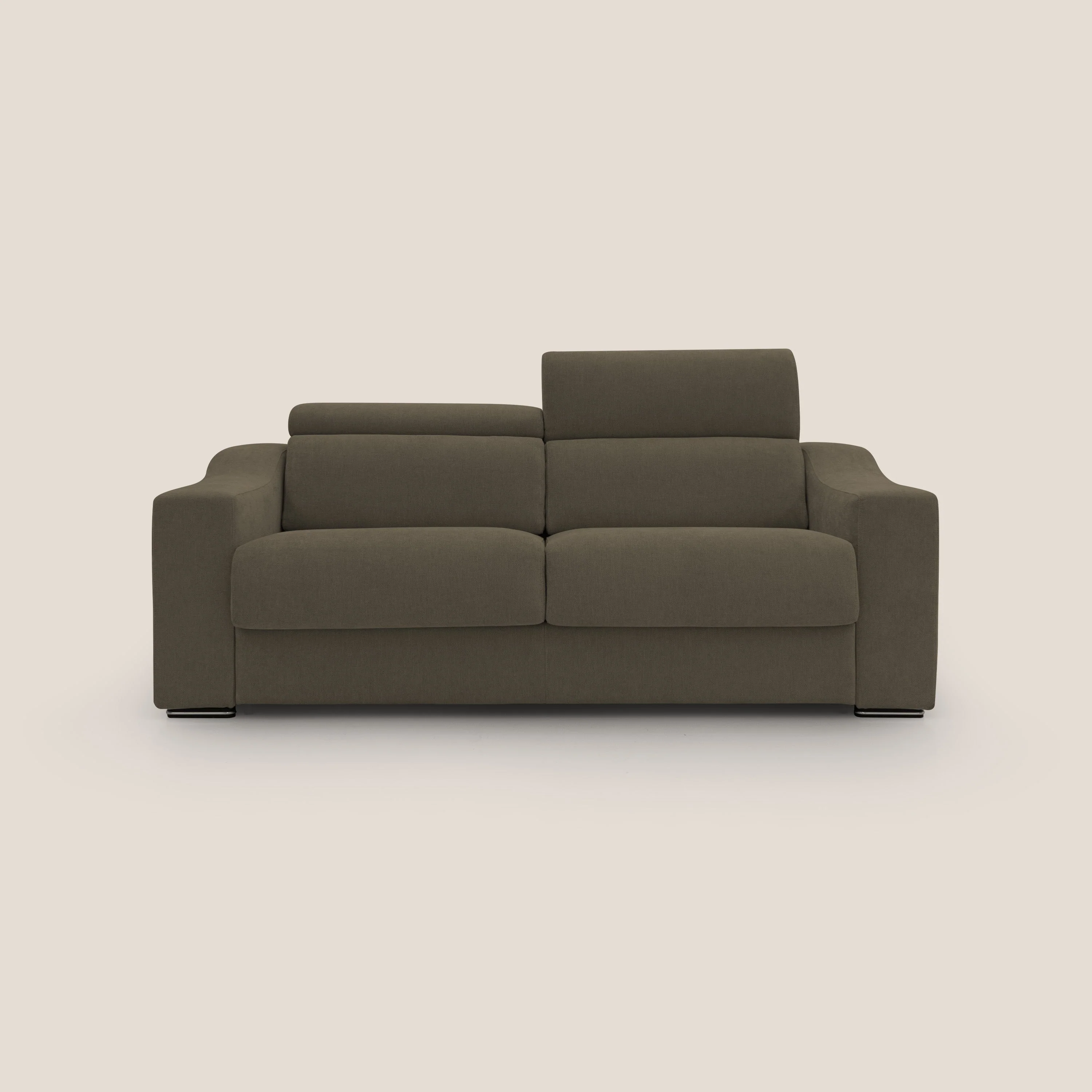 Bomber Canapé convertible matrimonial avec  têtières en tissu imperméable T14 marron