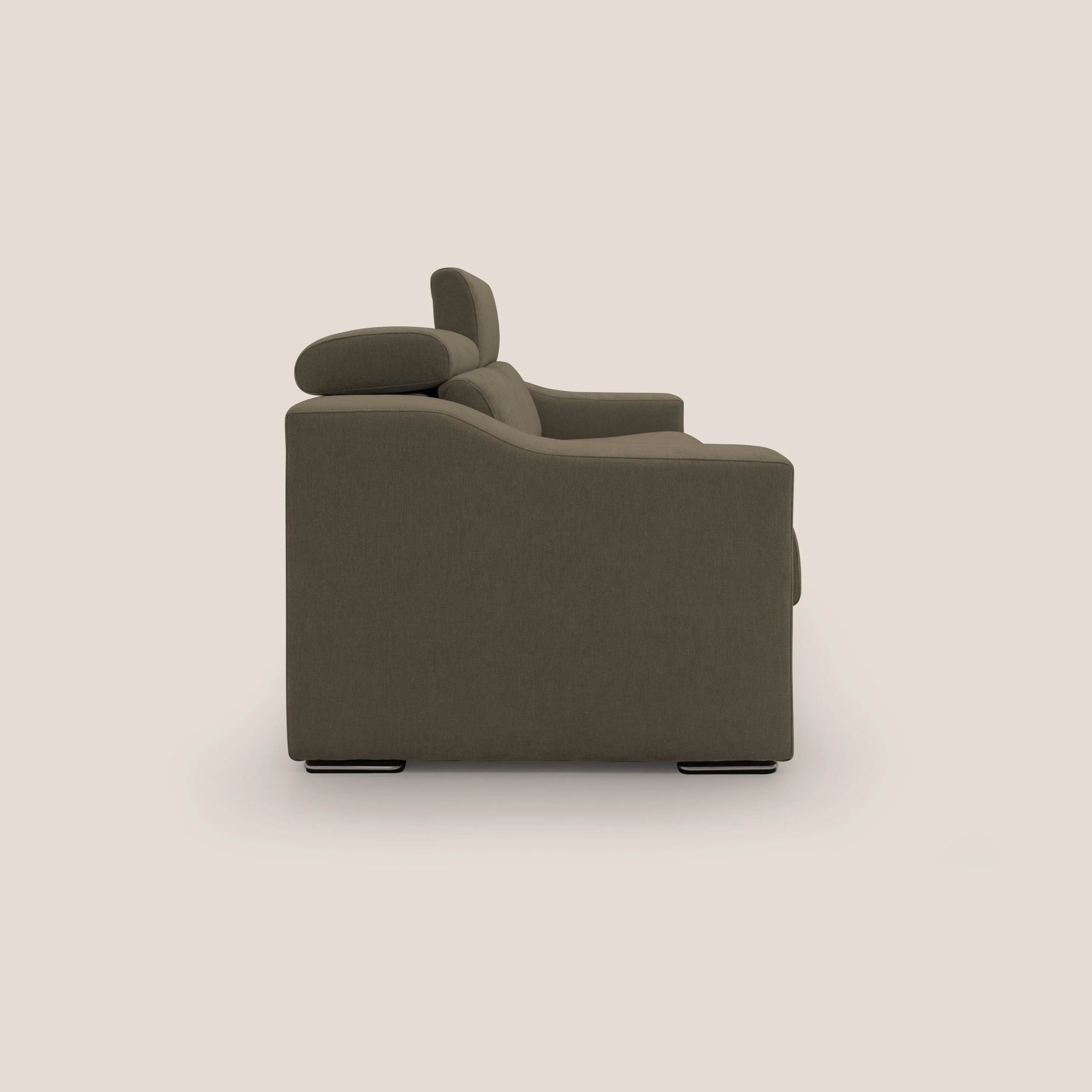 Bomber Canapé convertible matrimonial avec  têtières en tissu imperméable T14 marron - Image 8