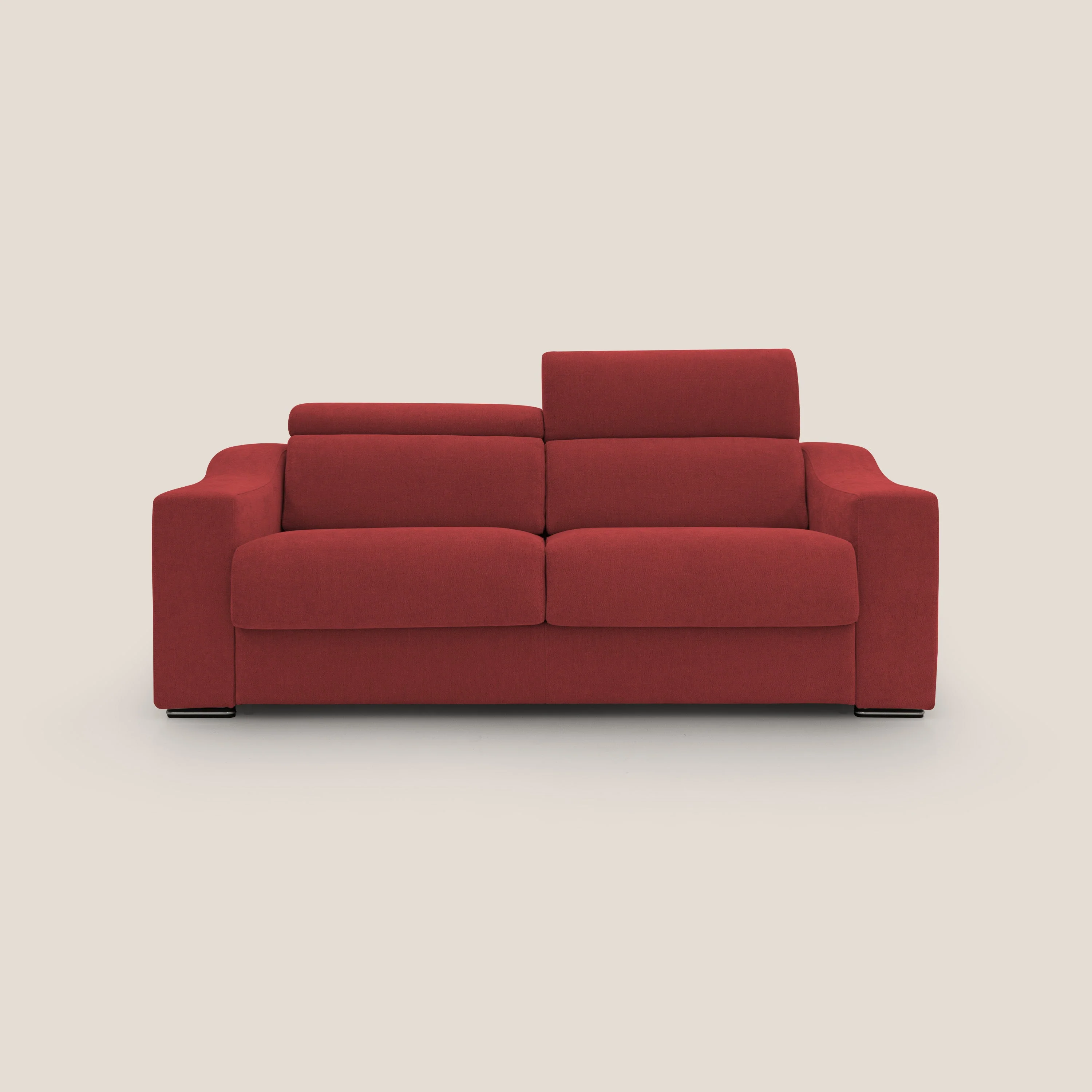 Bomber Canapé convertible matrimonial avec  têtières en tissu imperméable T14 rouge