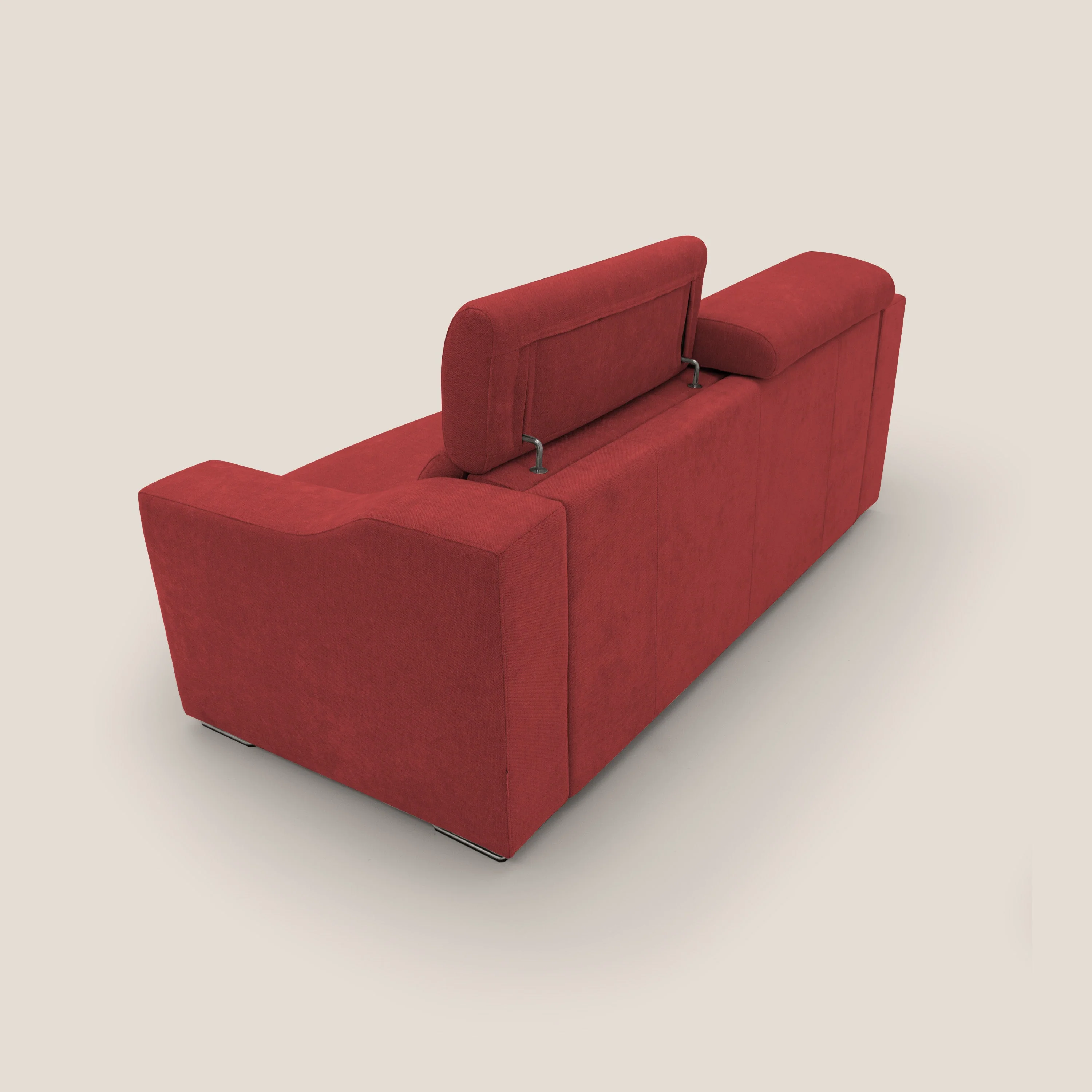 Bomber Canapé convertible matrimonial avec  têtières en tissu imperméable T14 rouge - Image 10