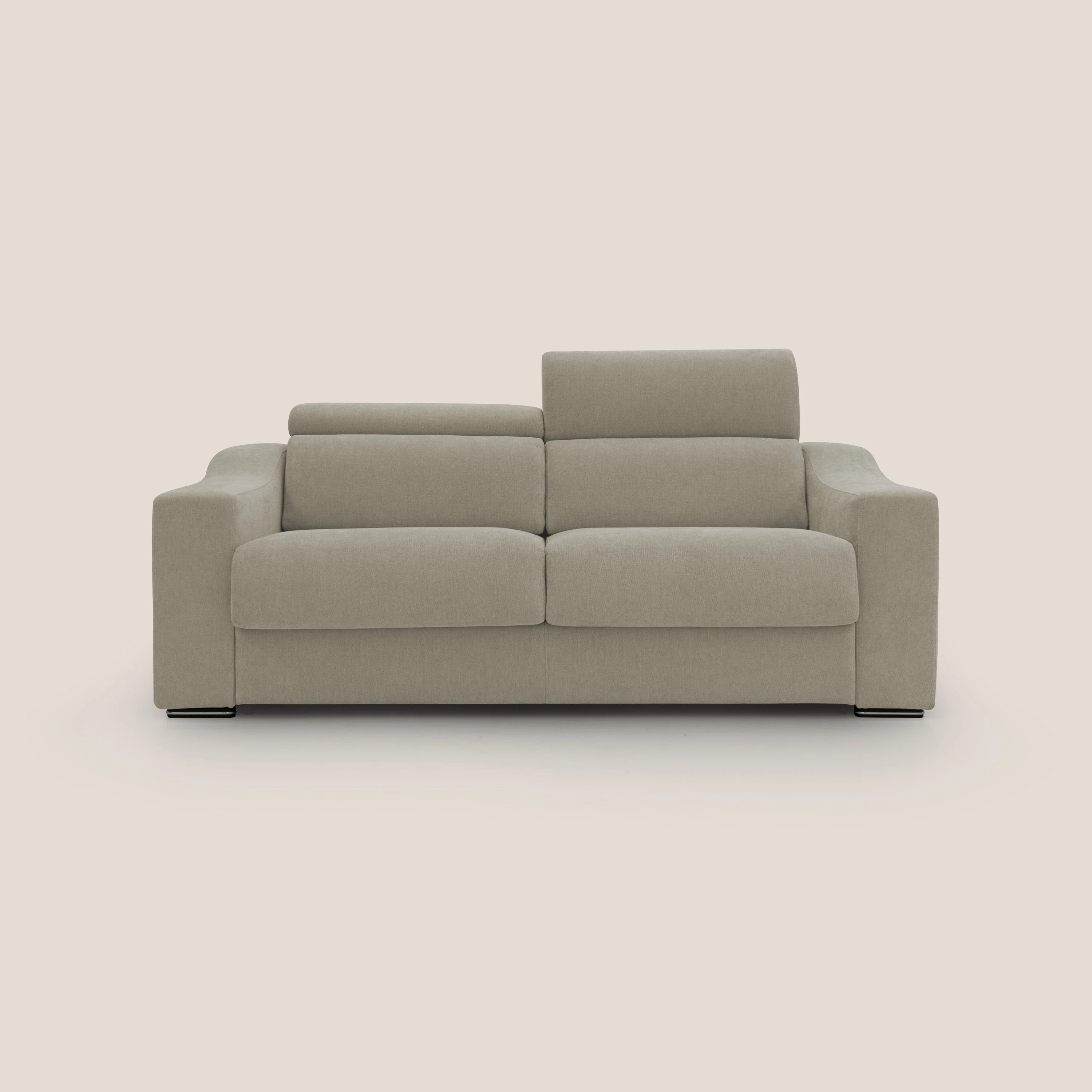 Bomber Canapé convertible matrimonial avec  têtières en tissu imperméable T14 Taupe tortora