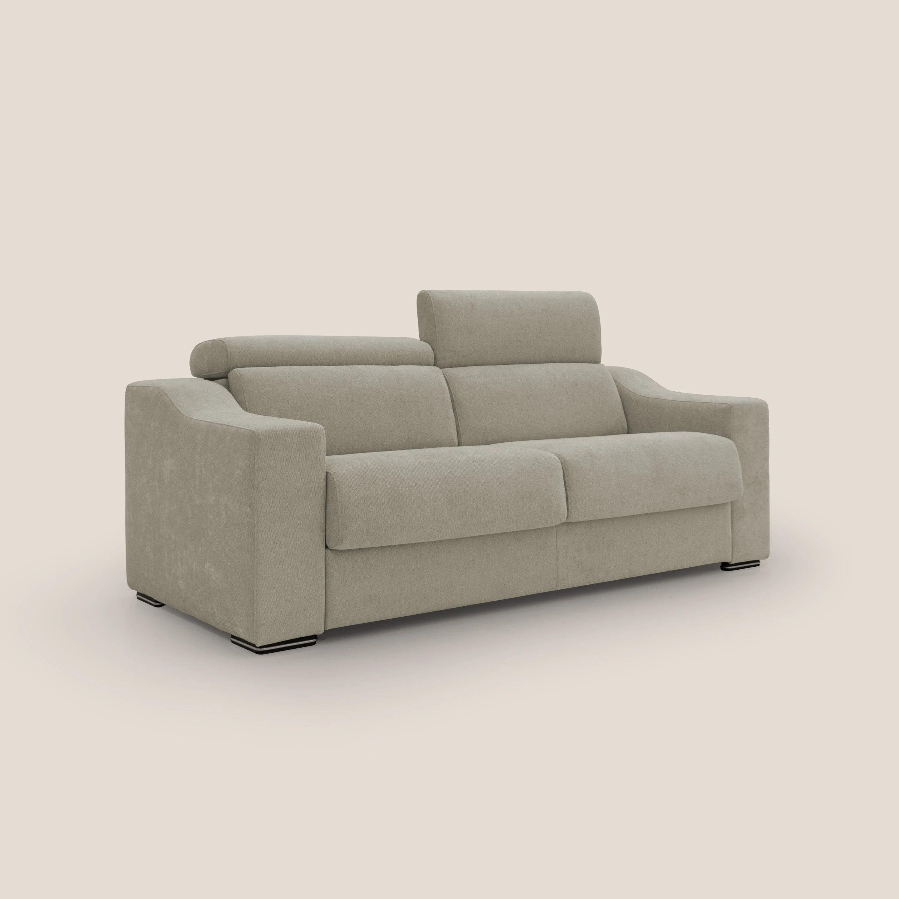Bomber Canapé convertible matrimonial avec  têtières en tissu imperméable T14 Taupe tortora - Image 4
